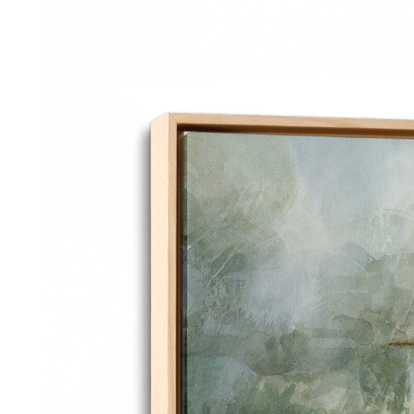 [Color:American Maple], Picture of art in a American Maple frame at an angle