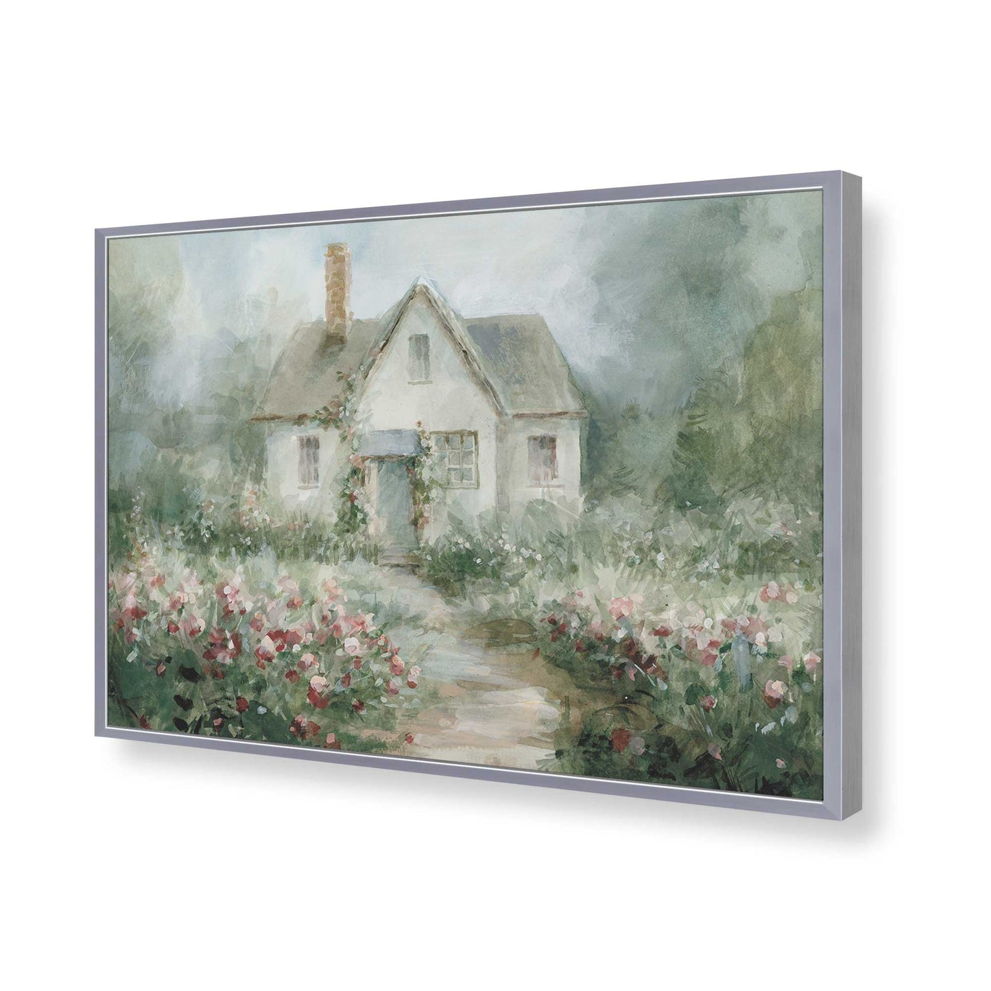 [Color:Polished Chrome], Picture of art in a Polished Chrome frame of the corner