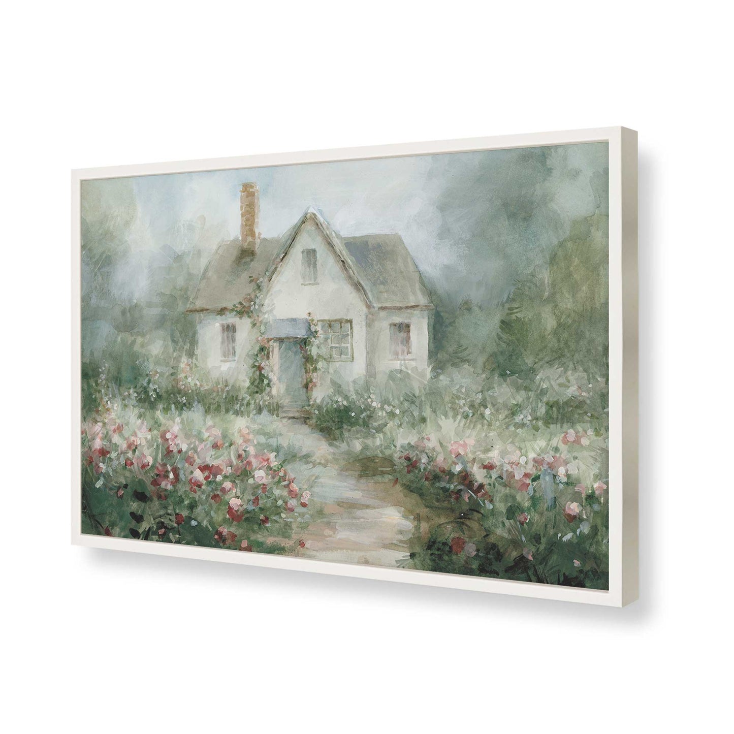 [Color:Opaque White], Picture of art in a Opaque White frame of the corner