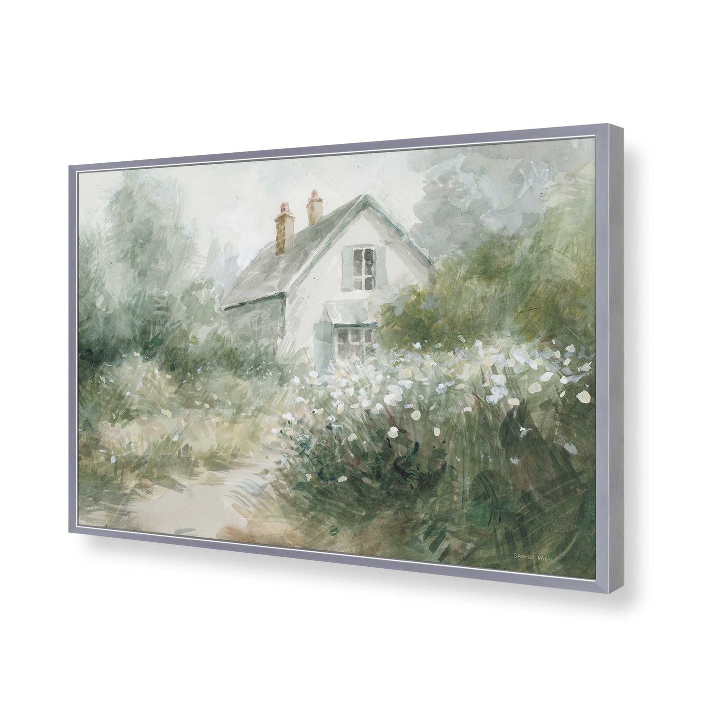 [Color:Polished Chrome], Picture of art in a Polished Chrome frame of the corner