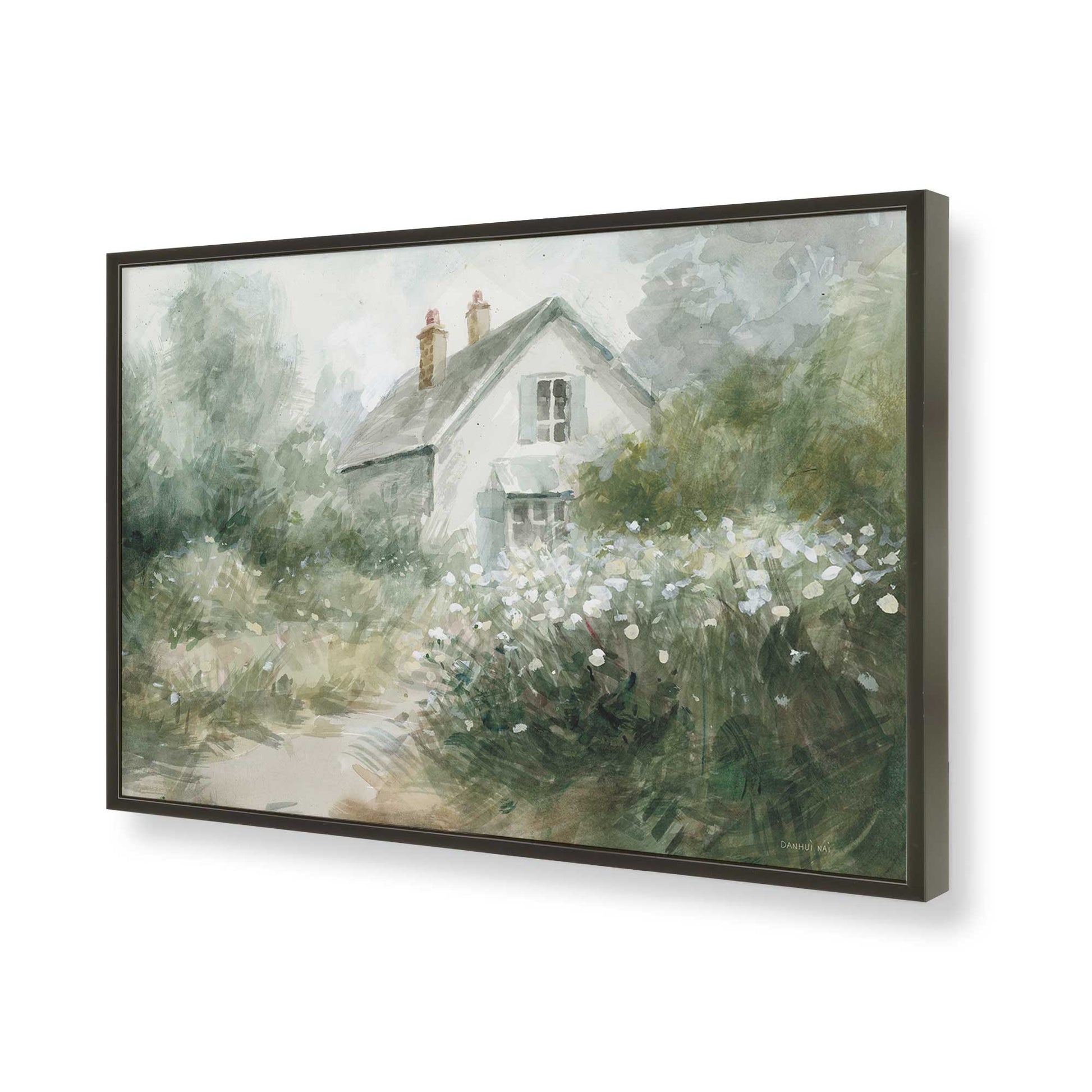 [Color:Satin Black], Picture of art in a Satin Black frame of the corner