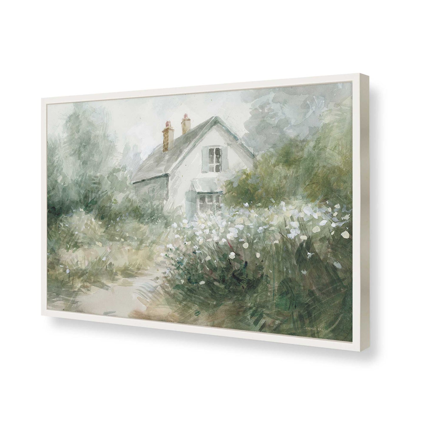 [Color:Opaque White], Picture of art in a Opaque White frame of the corner