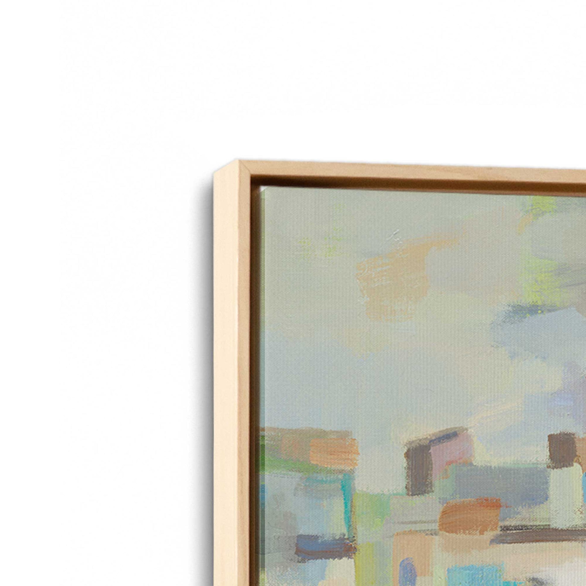 [Color:American Maple], Picture of art in a American Maple frame at an angle