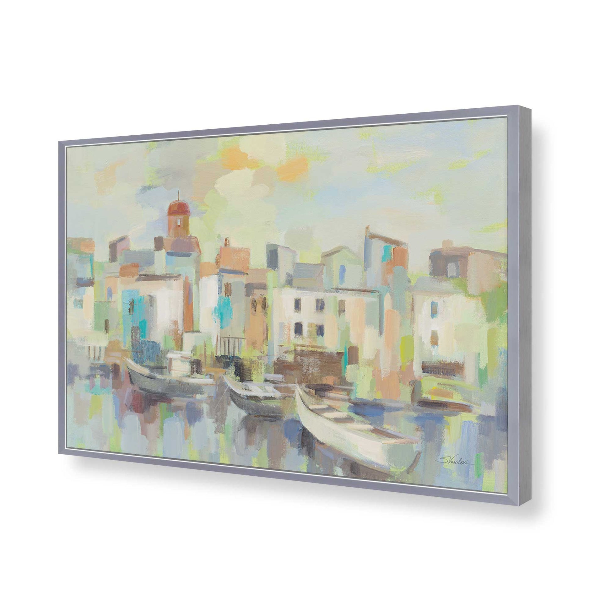 [Color:Polished Chrome], Picture of art in a Polished Chrome frame of the corner