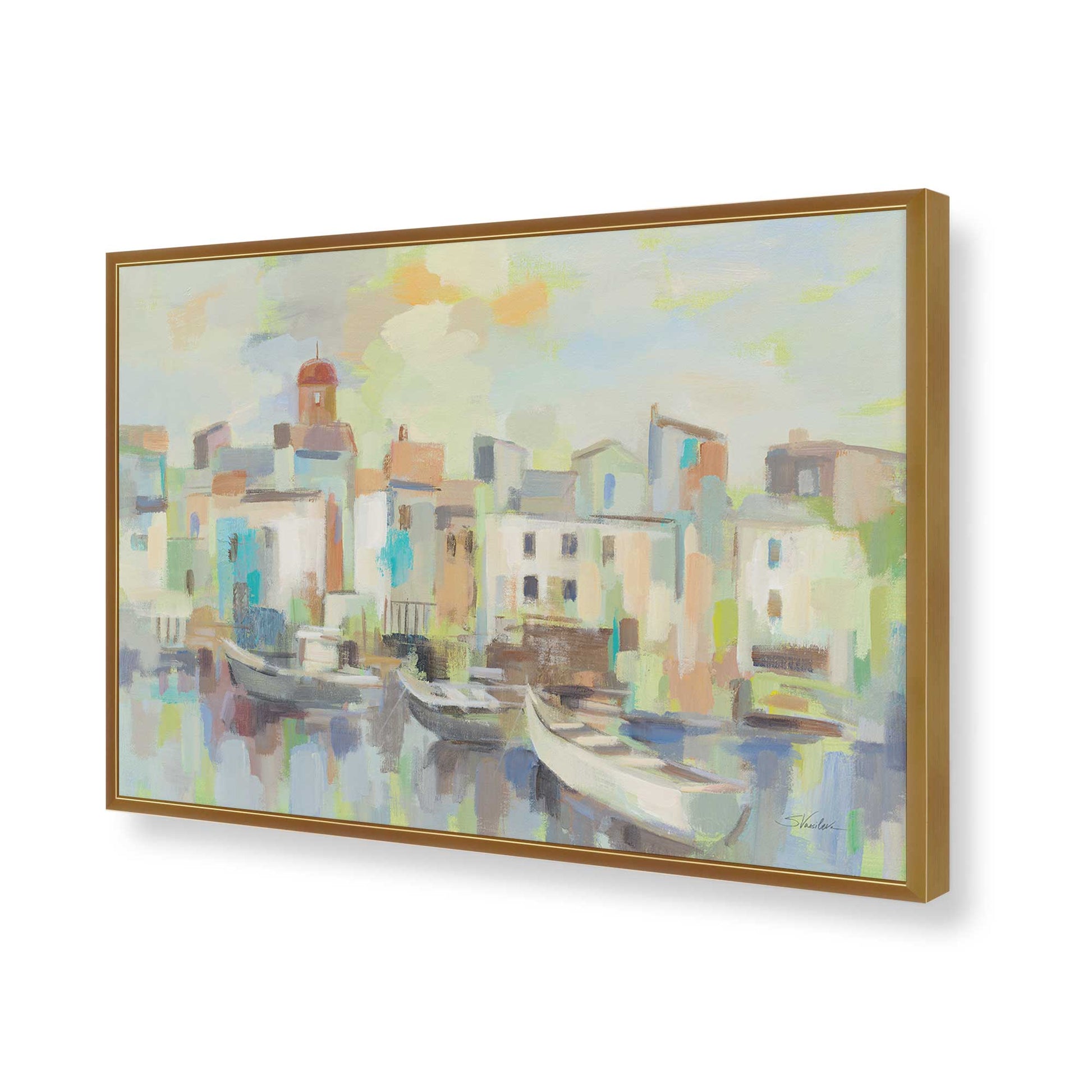 [Color:Polished Gold], Picture of art in a Polished Gold frame of the corner