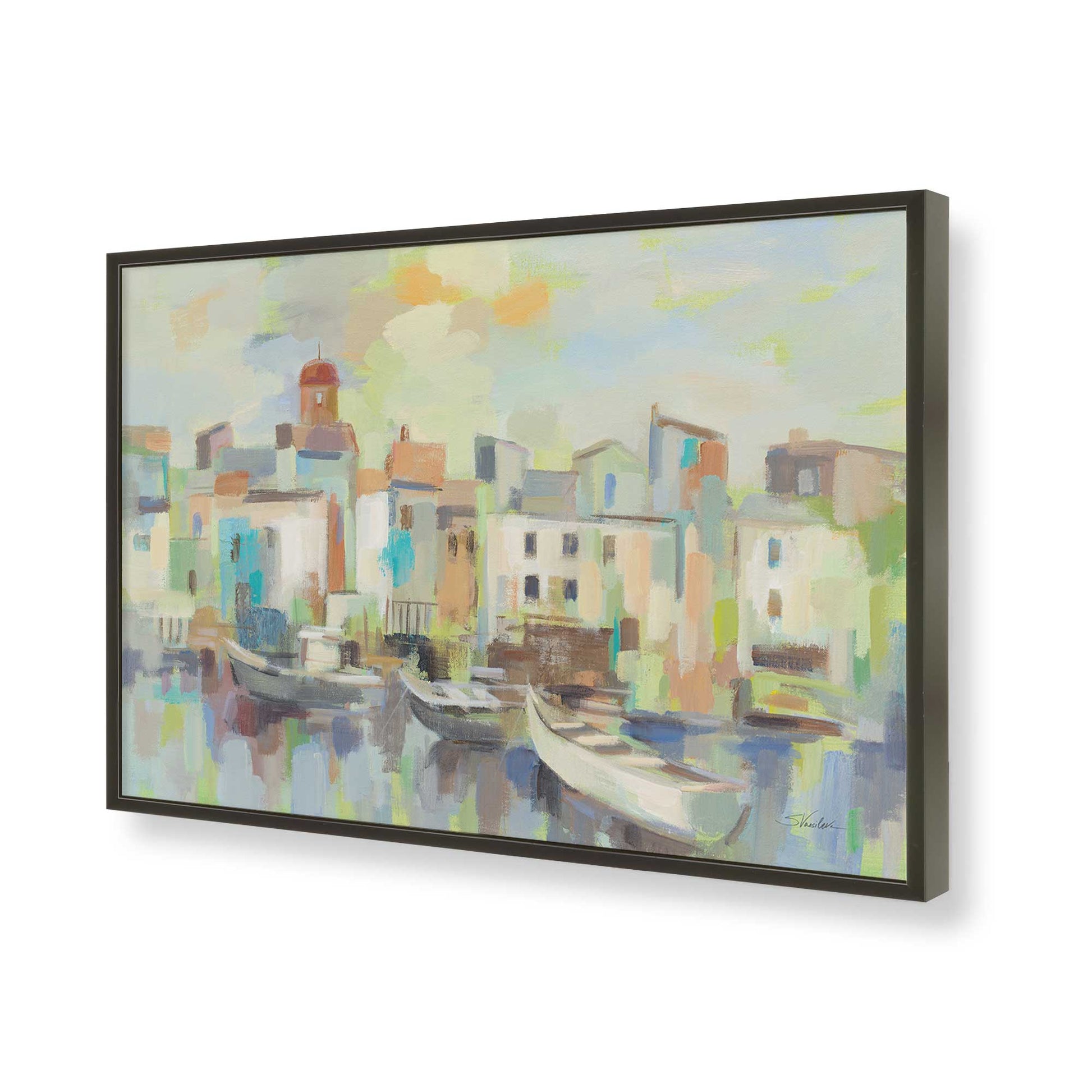 [Color:Satin Black], Picture of art in a Satin Black frame of the corner