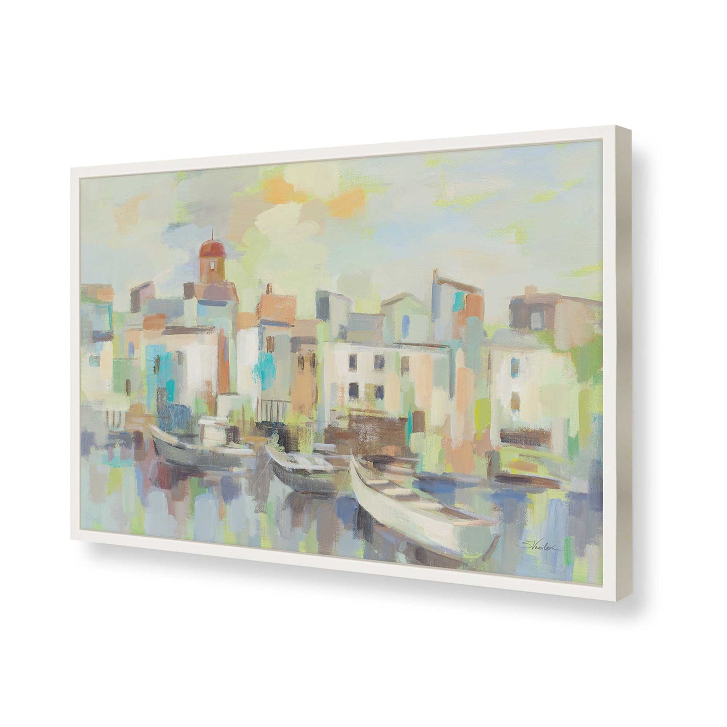 [Color:Opaque White], Picture of art in a Opaque White frame of the corner