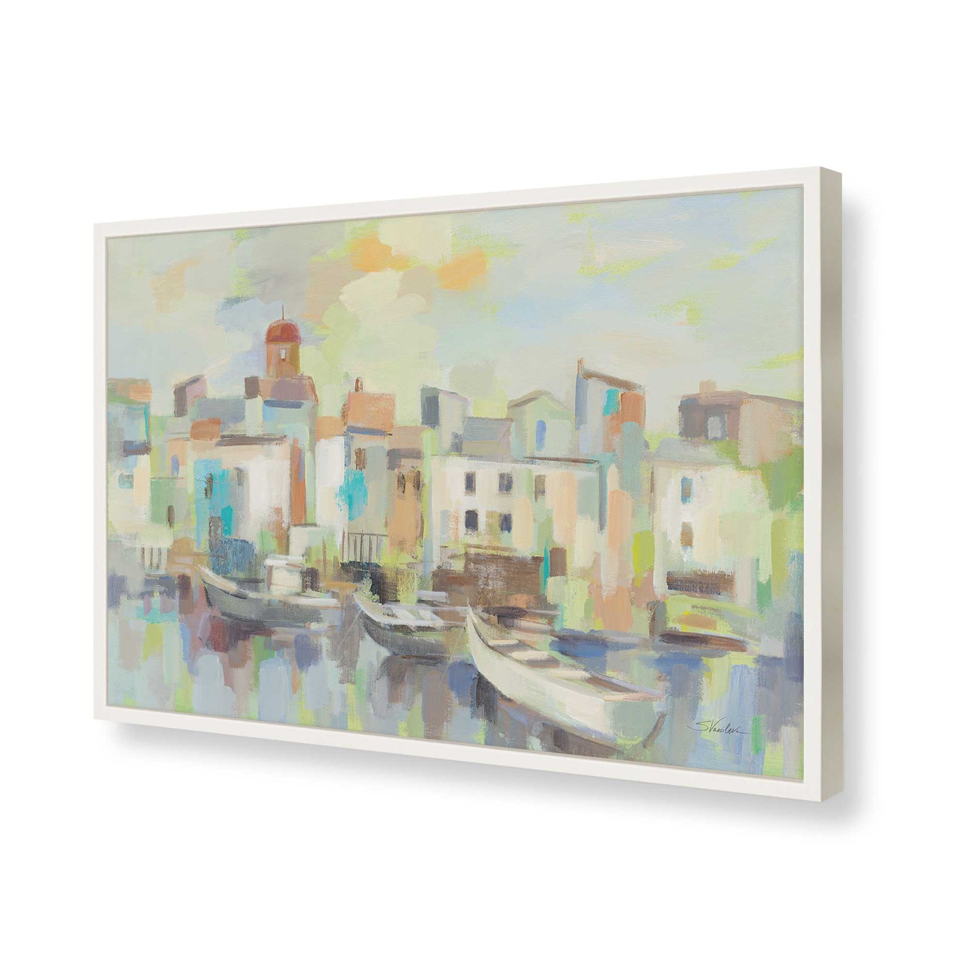 [Color:Opaque White], Picture of art in a Opaque White frame of the corner