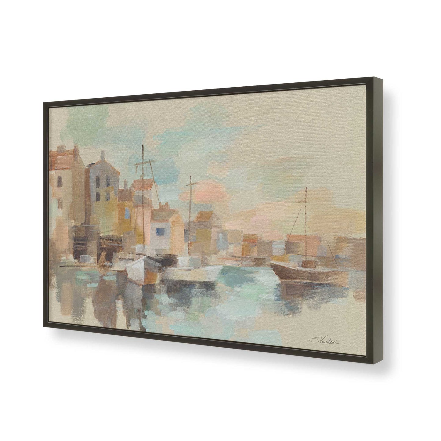 [Color:Satin Black], Picture of art in a Satin Black frame of the corner