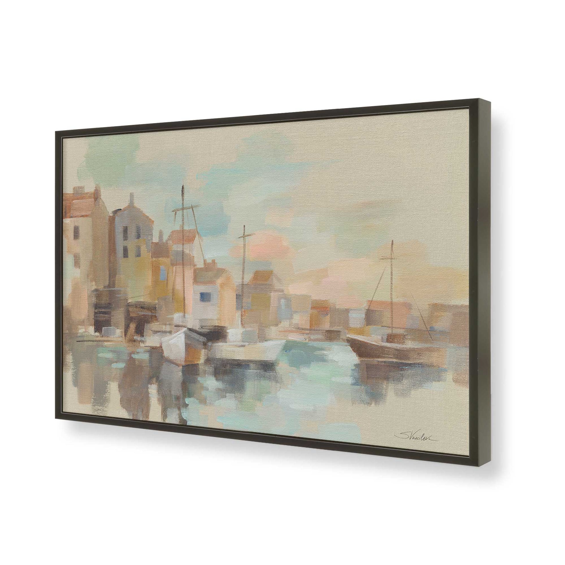 [Color:Satin Black], Picture of art in a Satin Black frame of the corner