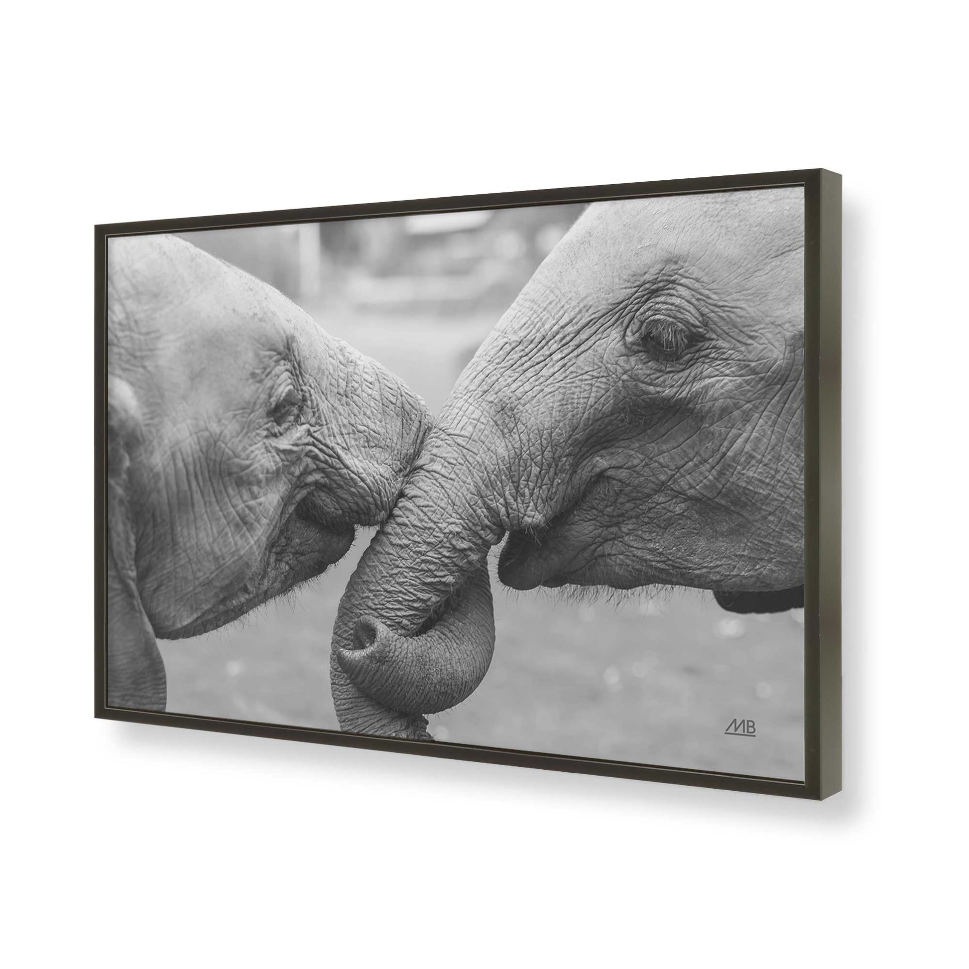 [Color:Satin Black], Picture of art in a Satin Black frame of the corner