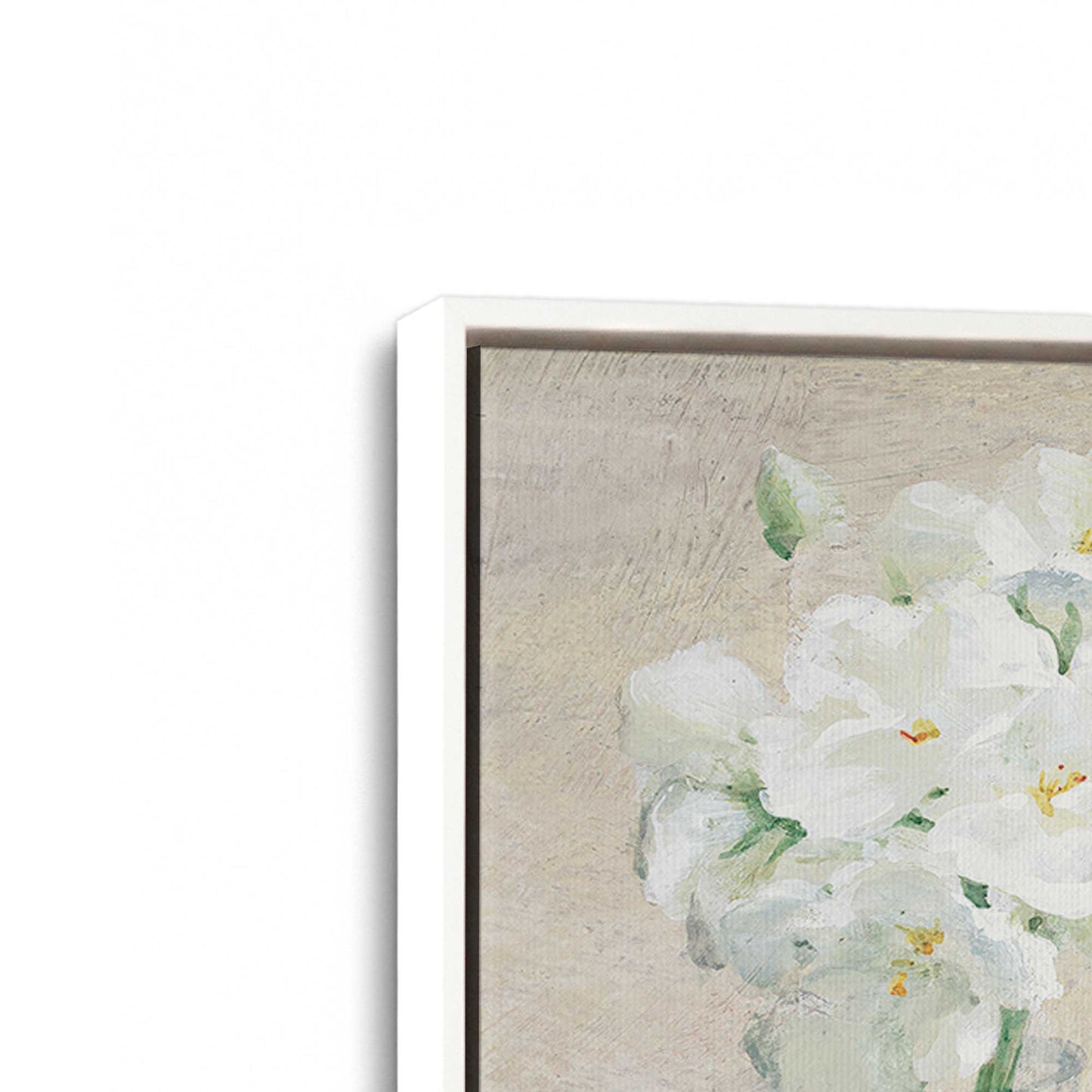 [Color:Opaque White], Picture of art in a White frame at an angle