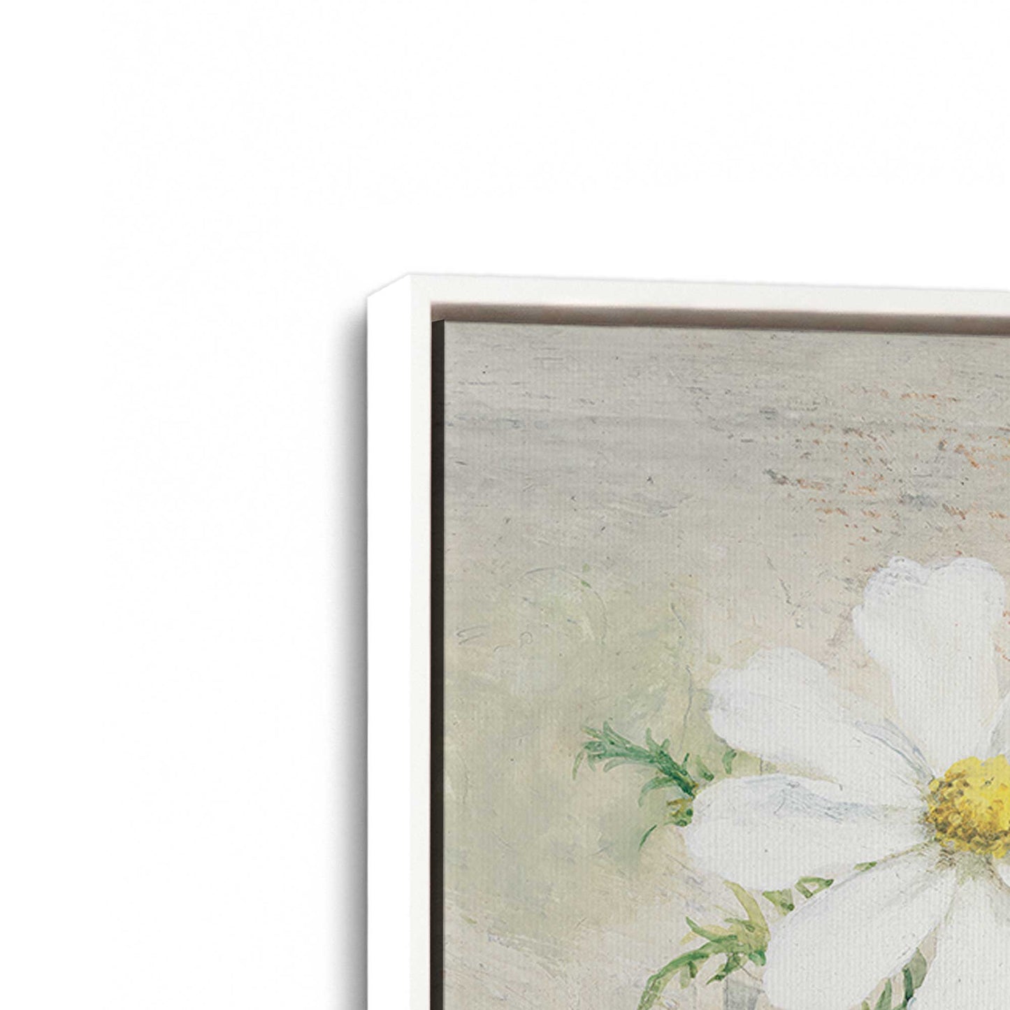 [Color:Opaque White], Picture of art in a White frame at an angle