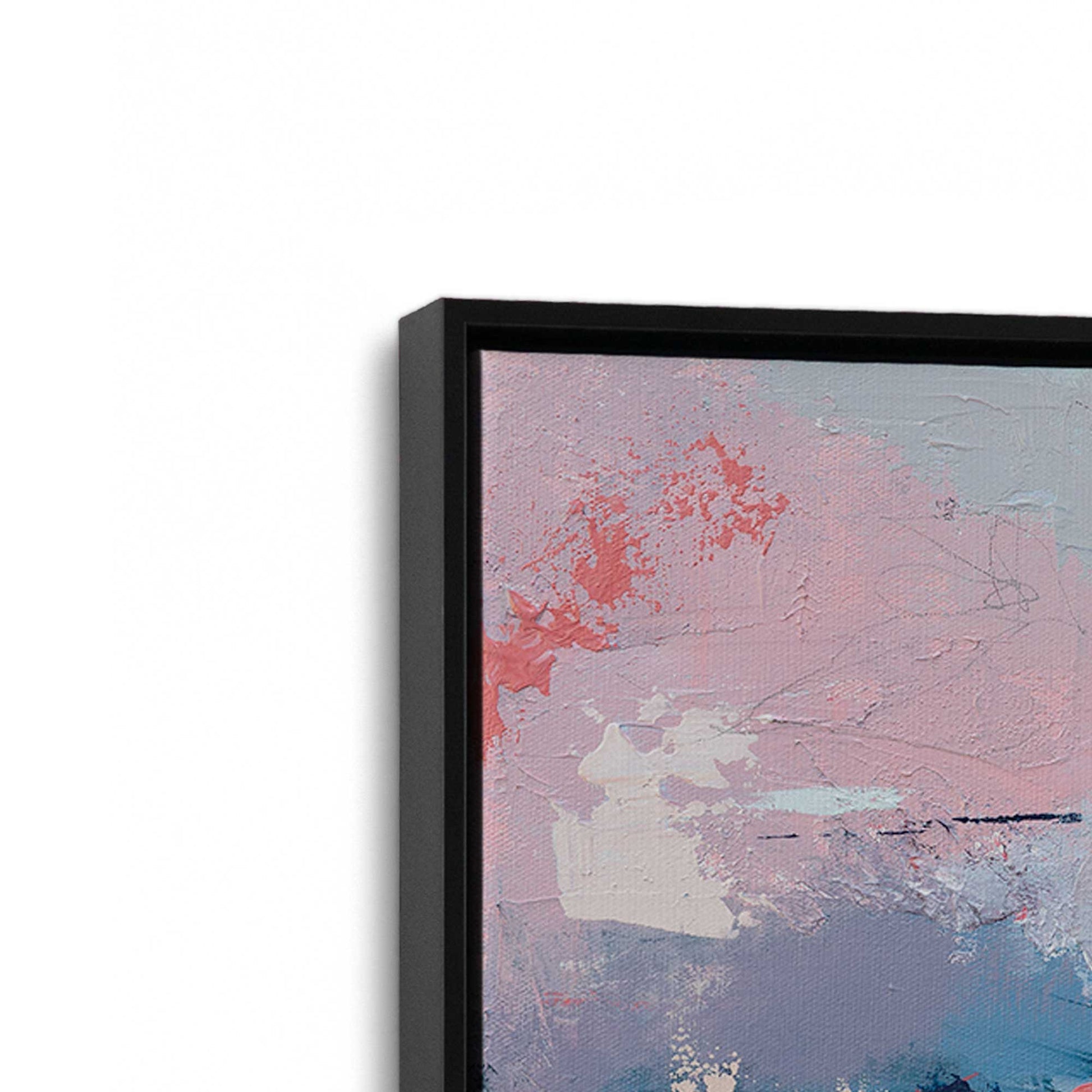 [Color:Satin Black], Picture of art in a Satin Black frame at an angle