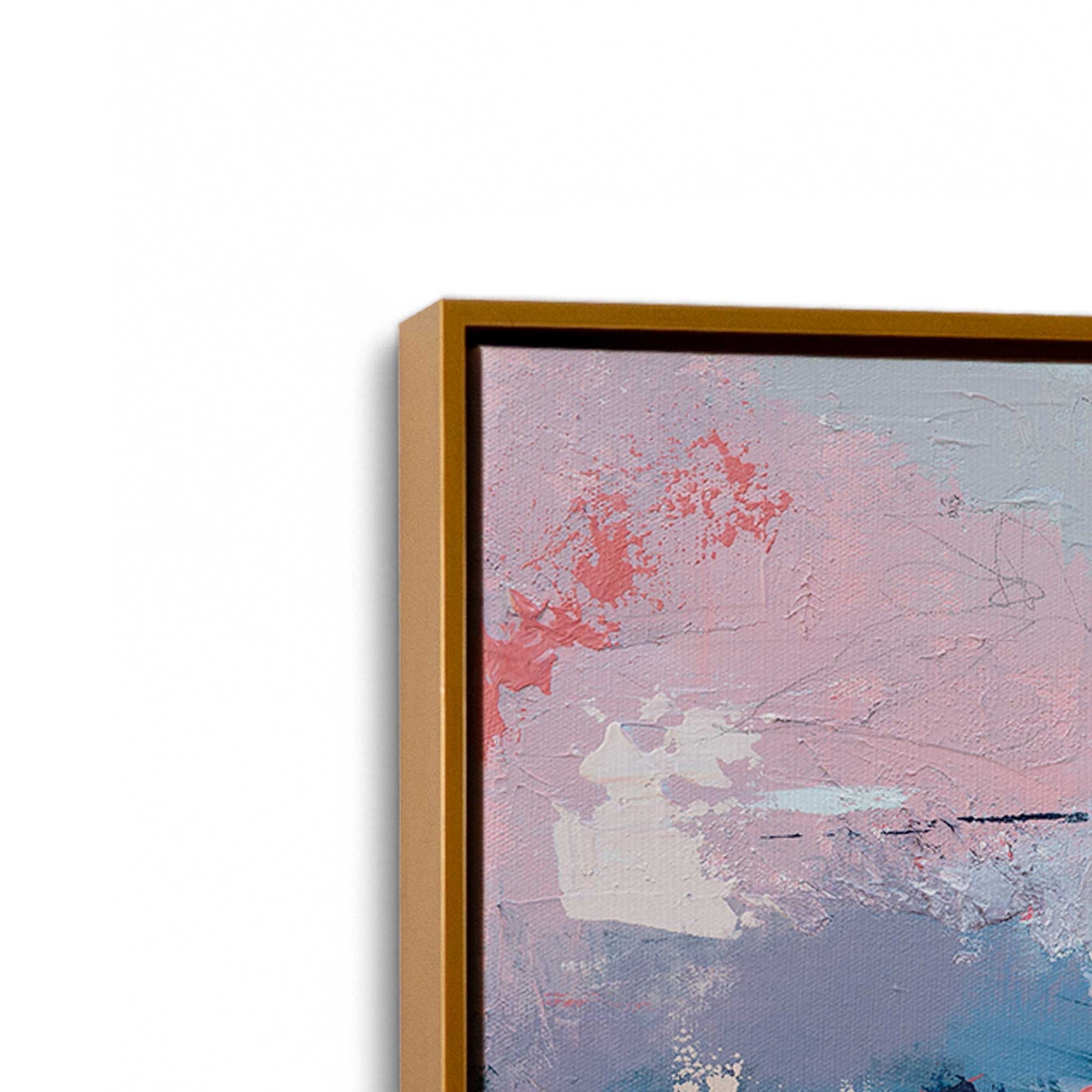 [Color:Polished Gold], Picture of art in a Polished Gold frame at an angle