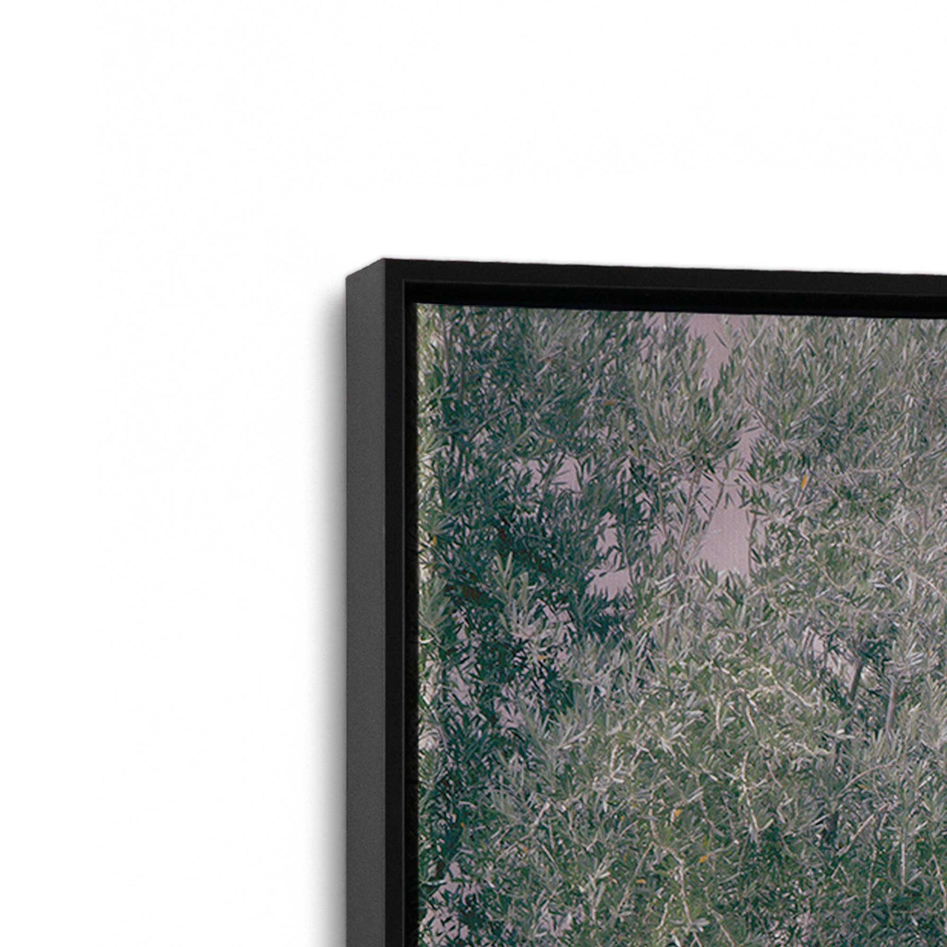 [Color:Satin Black], Picture of art in a Satin Black frame at an angle