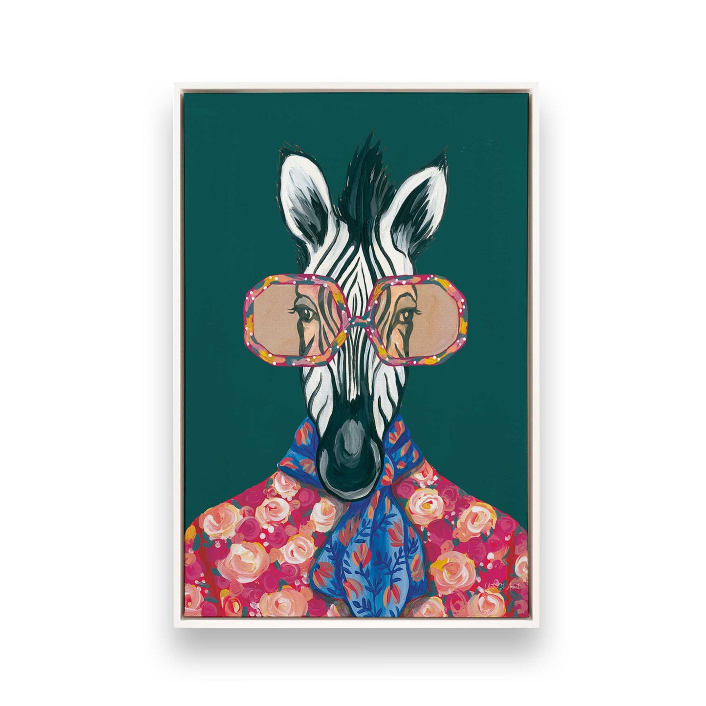 [Color:Opaque White], Picture of art in a White frame