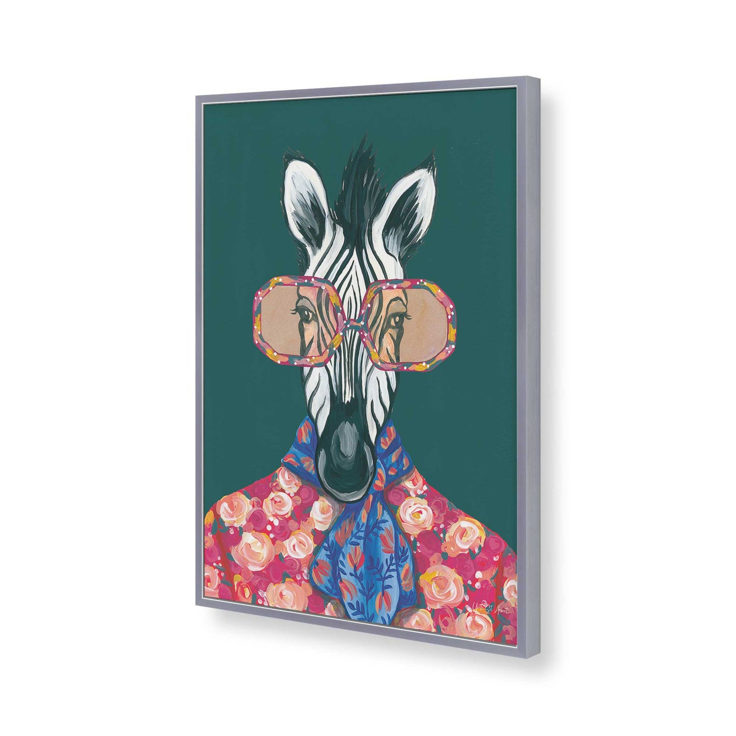 [Color:Polished Chrome], Picture of art in a Polished Chrome frame of the corner