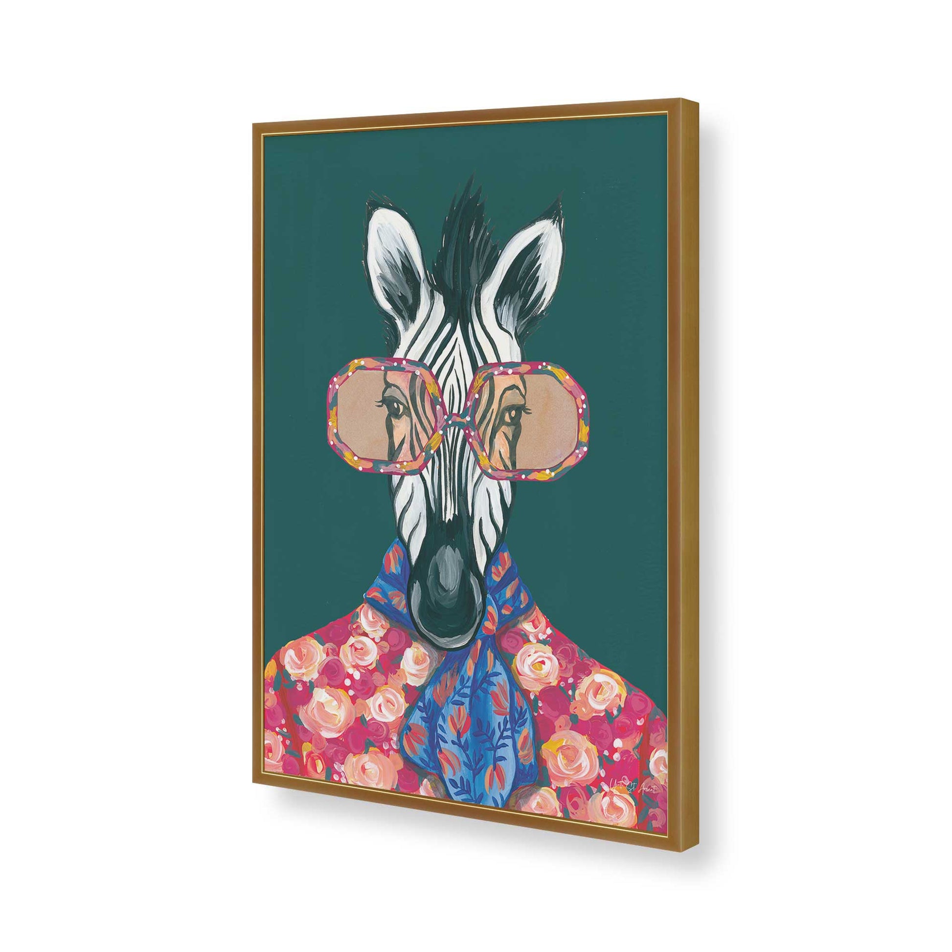 [Color:Polished Gold], Picture of art in a Polished Gold frame of the corner