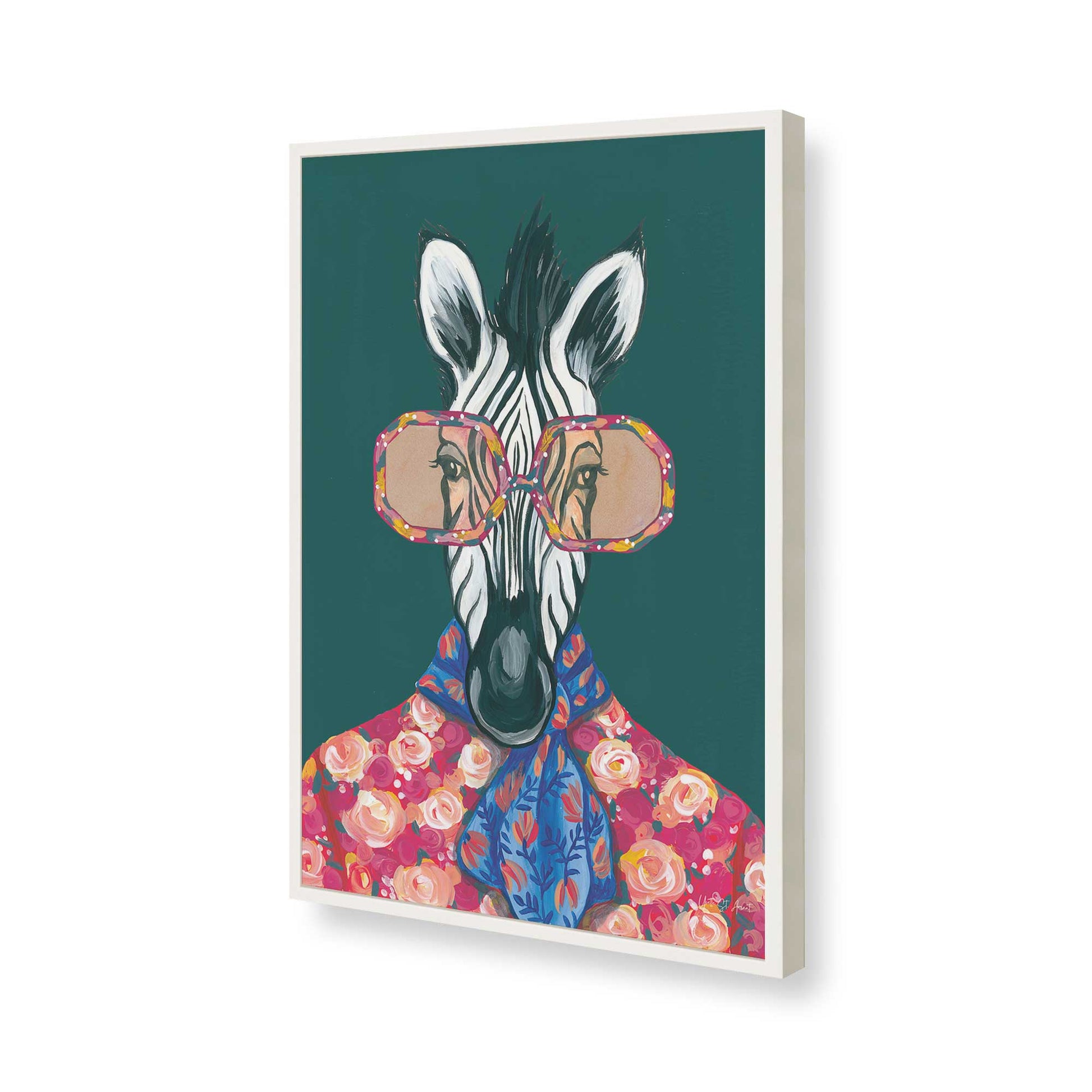 [Color:Opaque White], Picture of art in a Opaque White frame of the corner