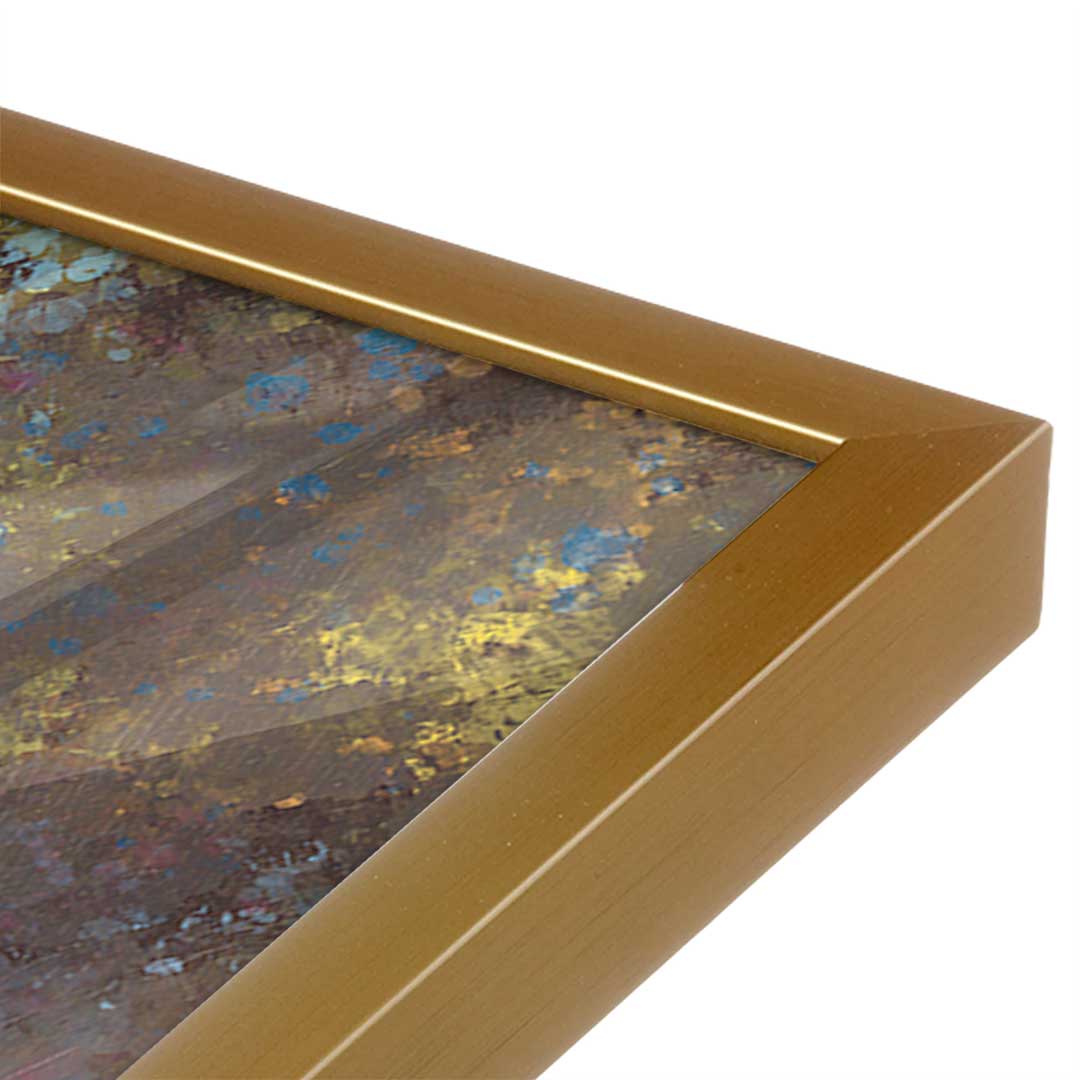[Color:Polished Gold], Picture of art in a Polished Gold frame at an angle