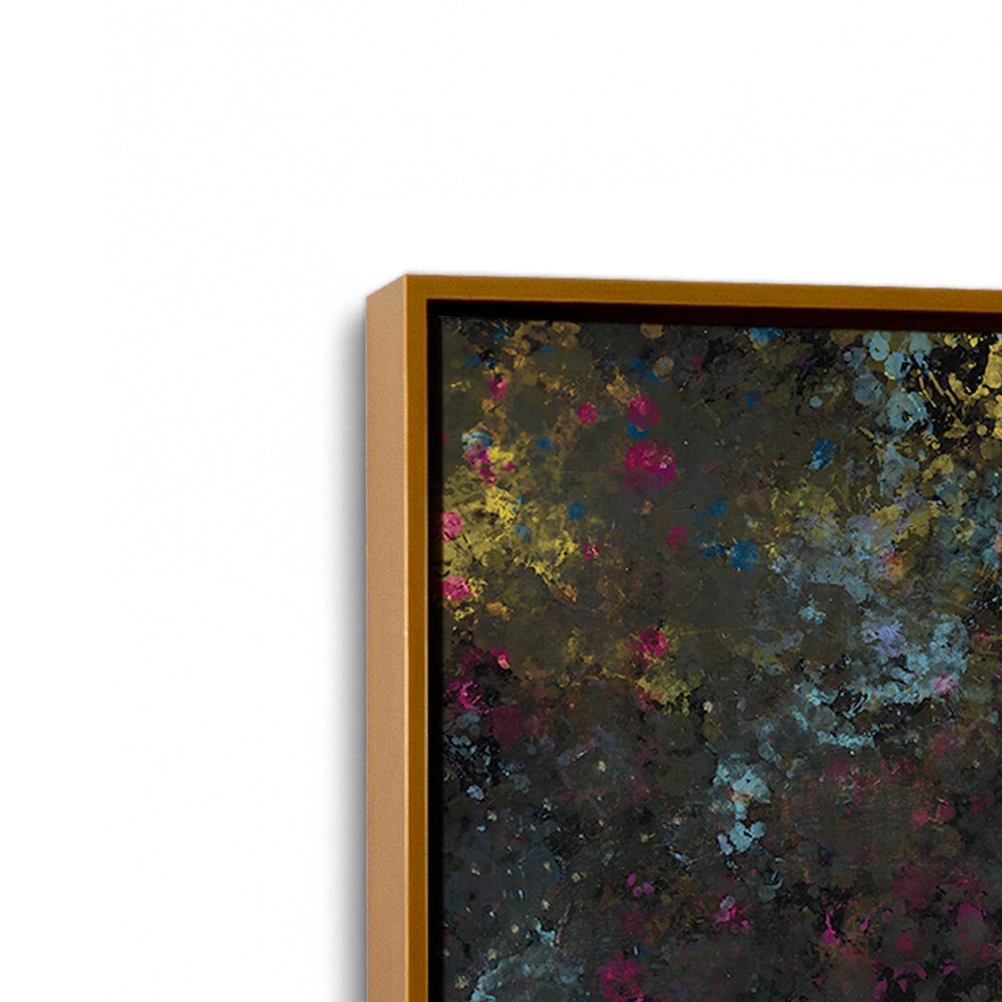 [Color:Polished Gold], Picture of art in a Polished Gold frame at an angle