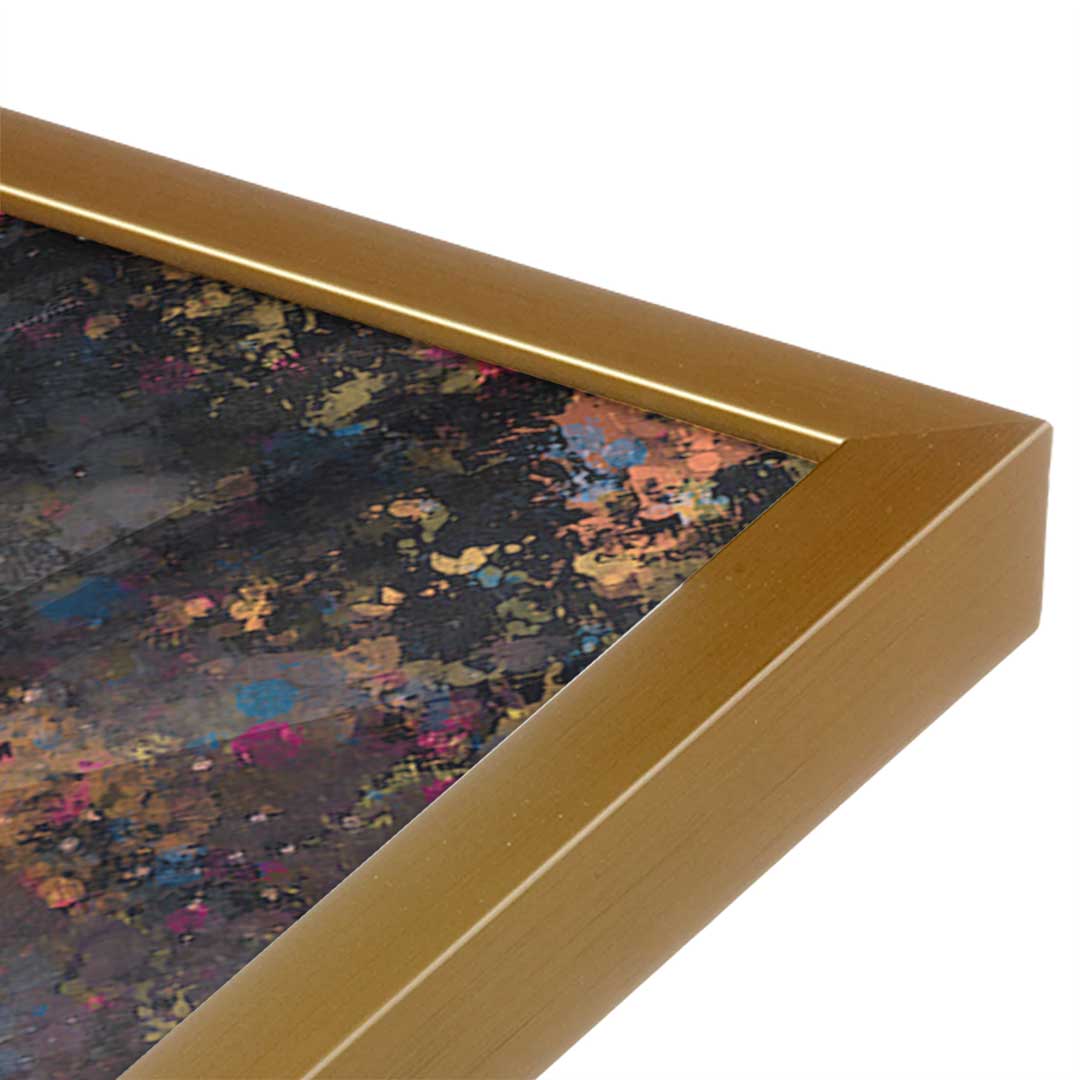 [Color:Polished Gold], Picture of art in a Polished Gold frame at an angle