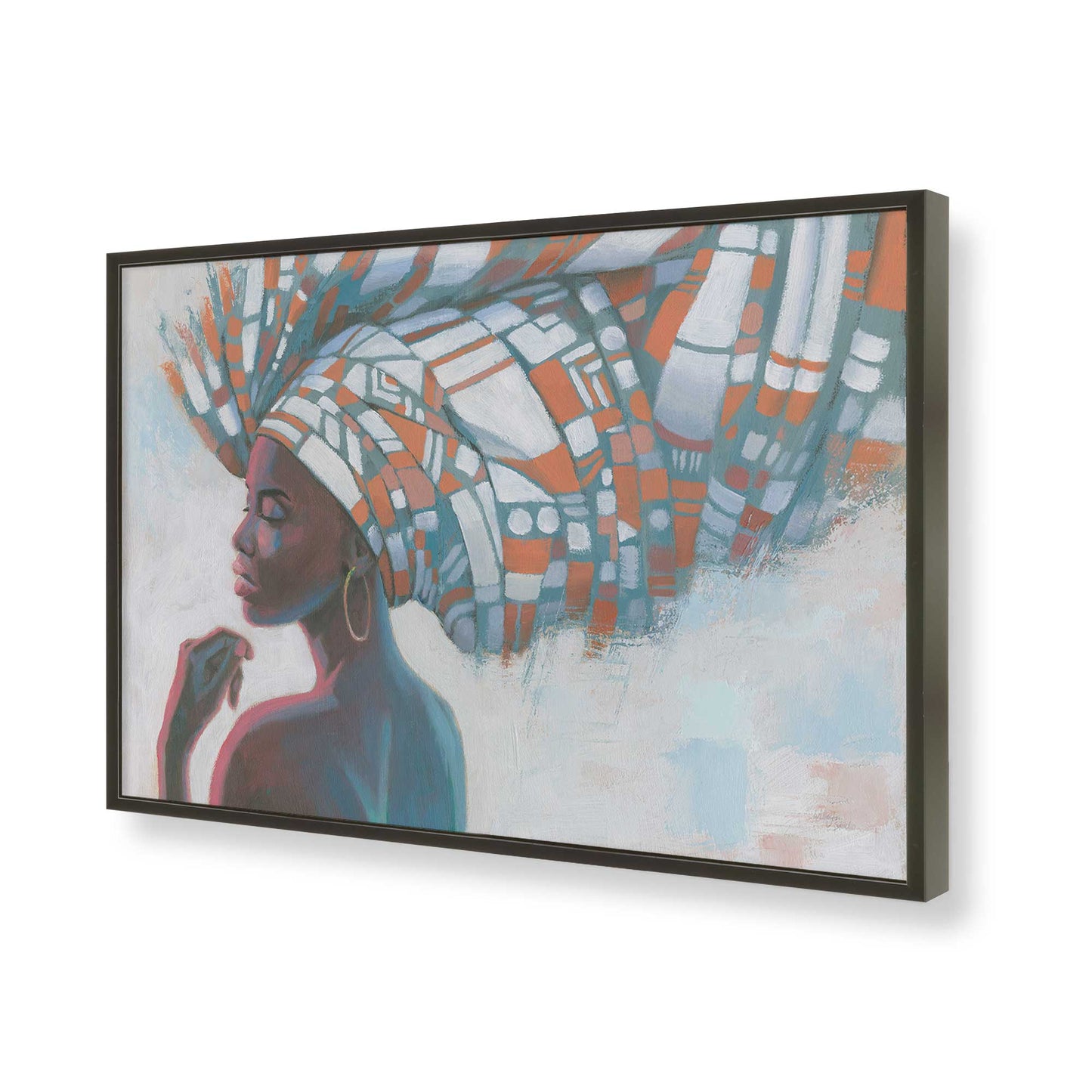 [Color:Satin Black], Picture of art in a Satin Black frame of the corner