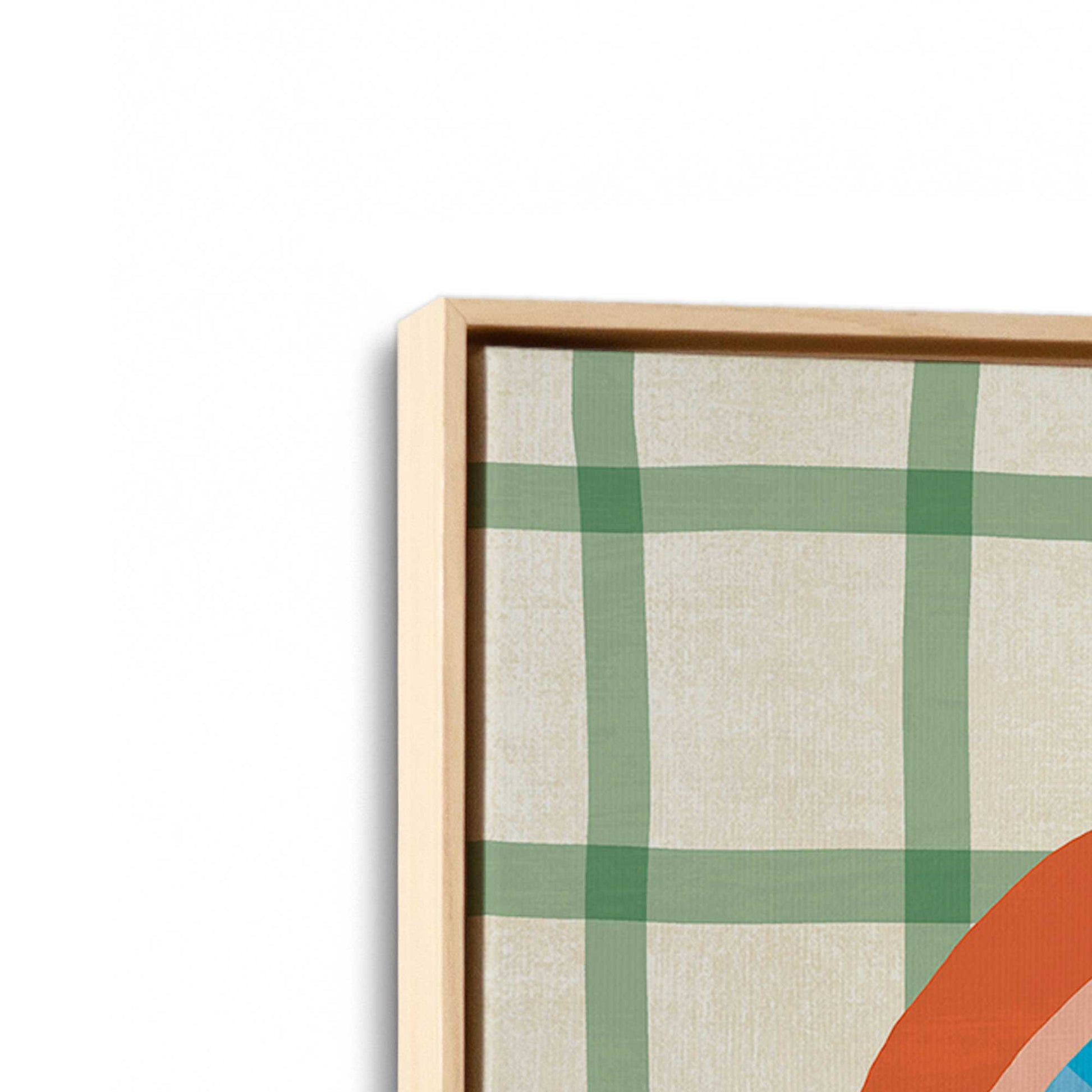 [Color:American Maple], Picture of art in a American Maple frame at an angle