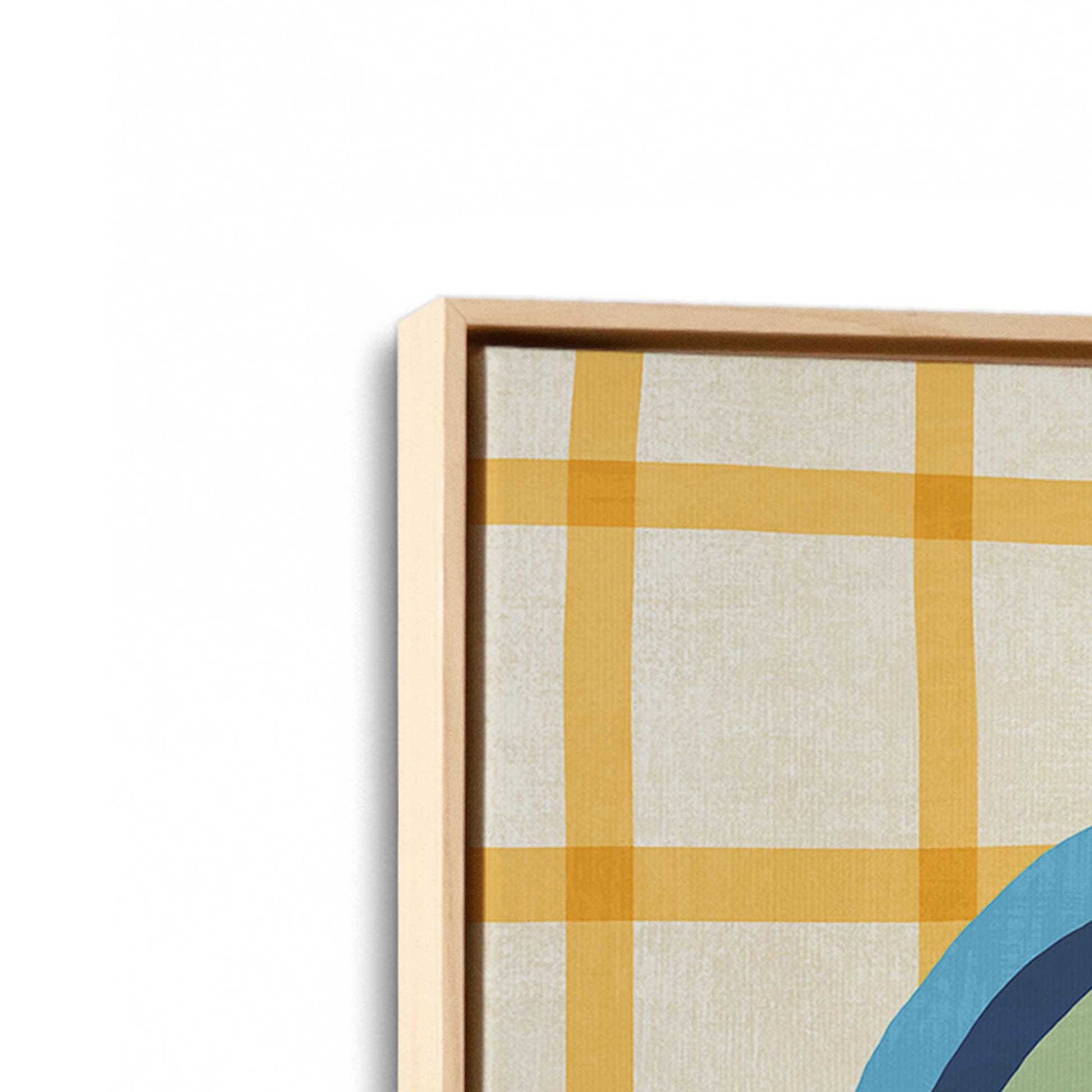 [Color:American Maple], Picture of art in a American Maple frame at an angle