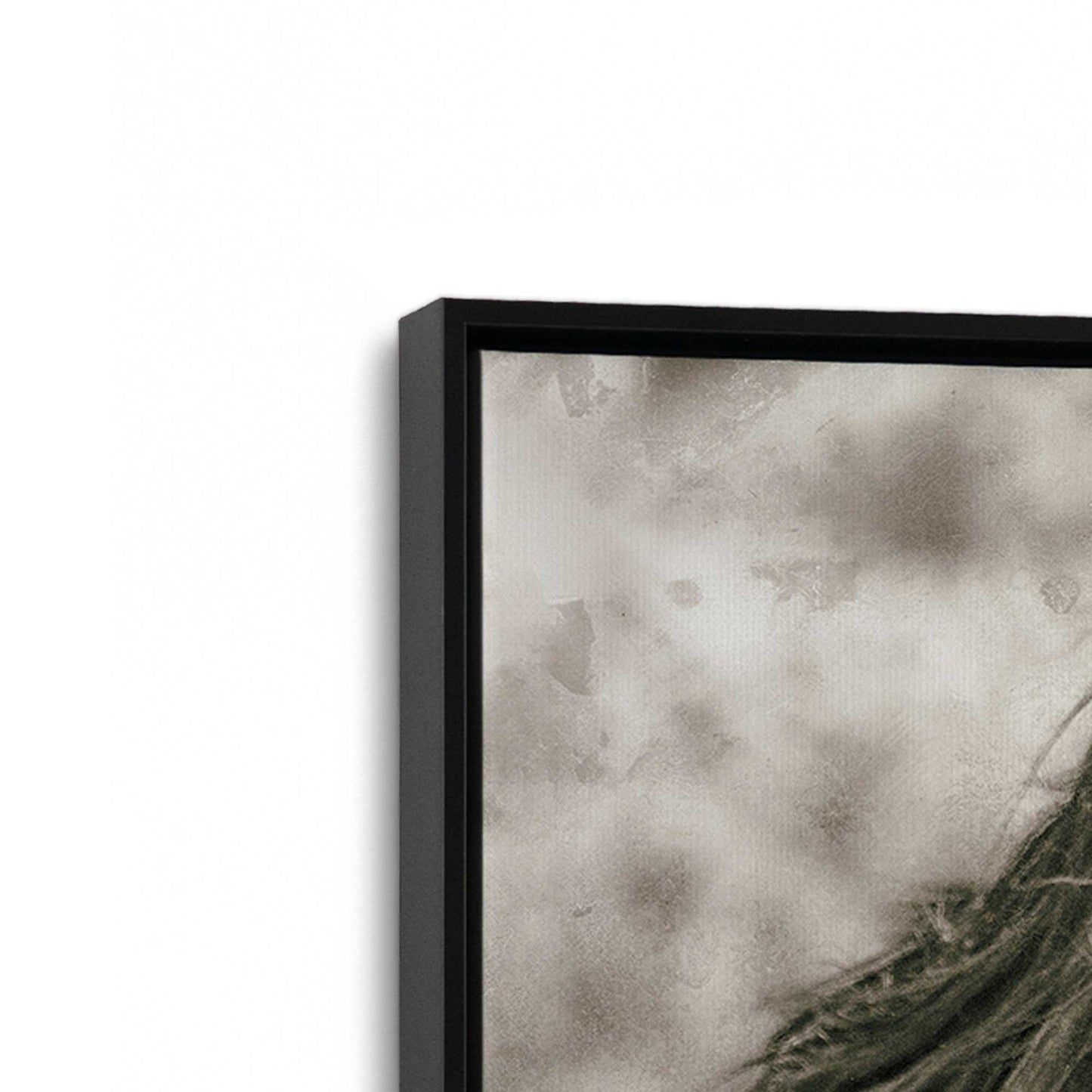 [Color:Satin Black], Picture of art in a Satin Black frame at an angle
