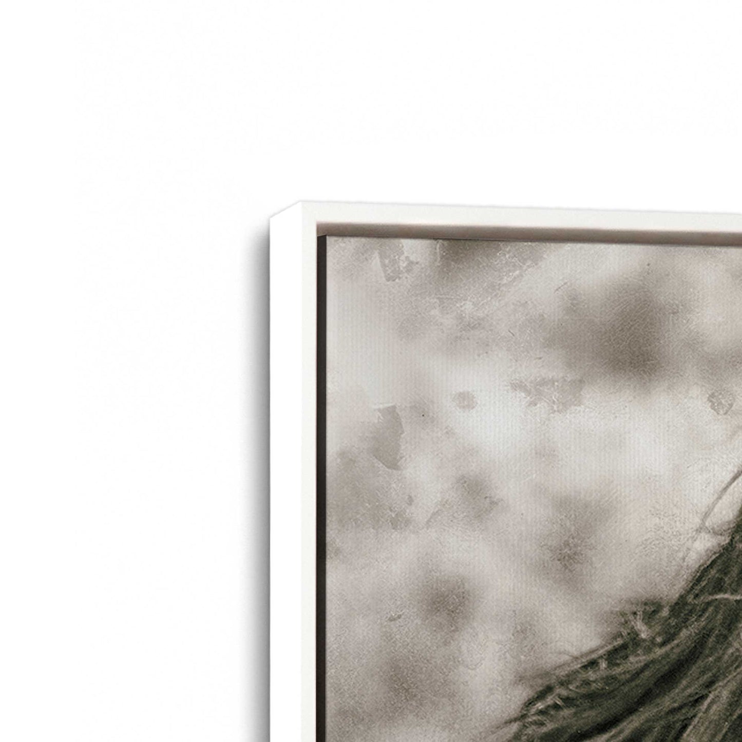 [Color:Opaque White], Picture of art in a White frame at an angle