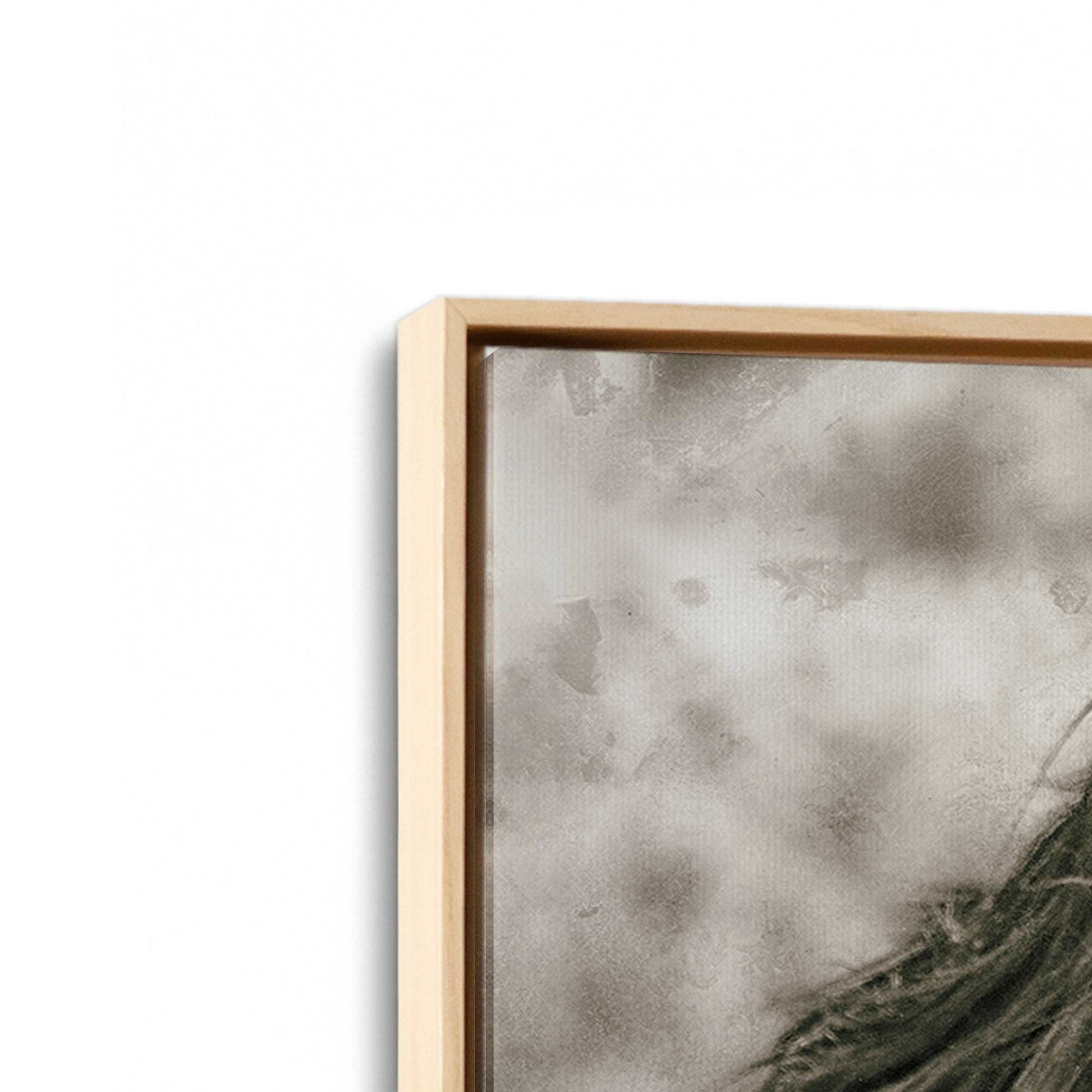 [Color:American Maple], Picture of art in a American Maple frame at an angle