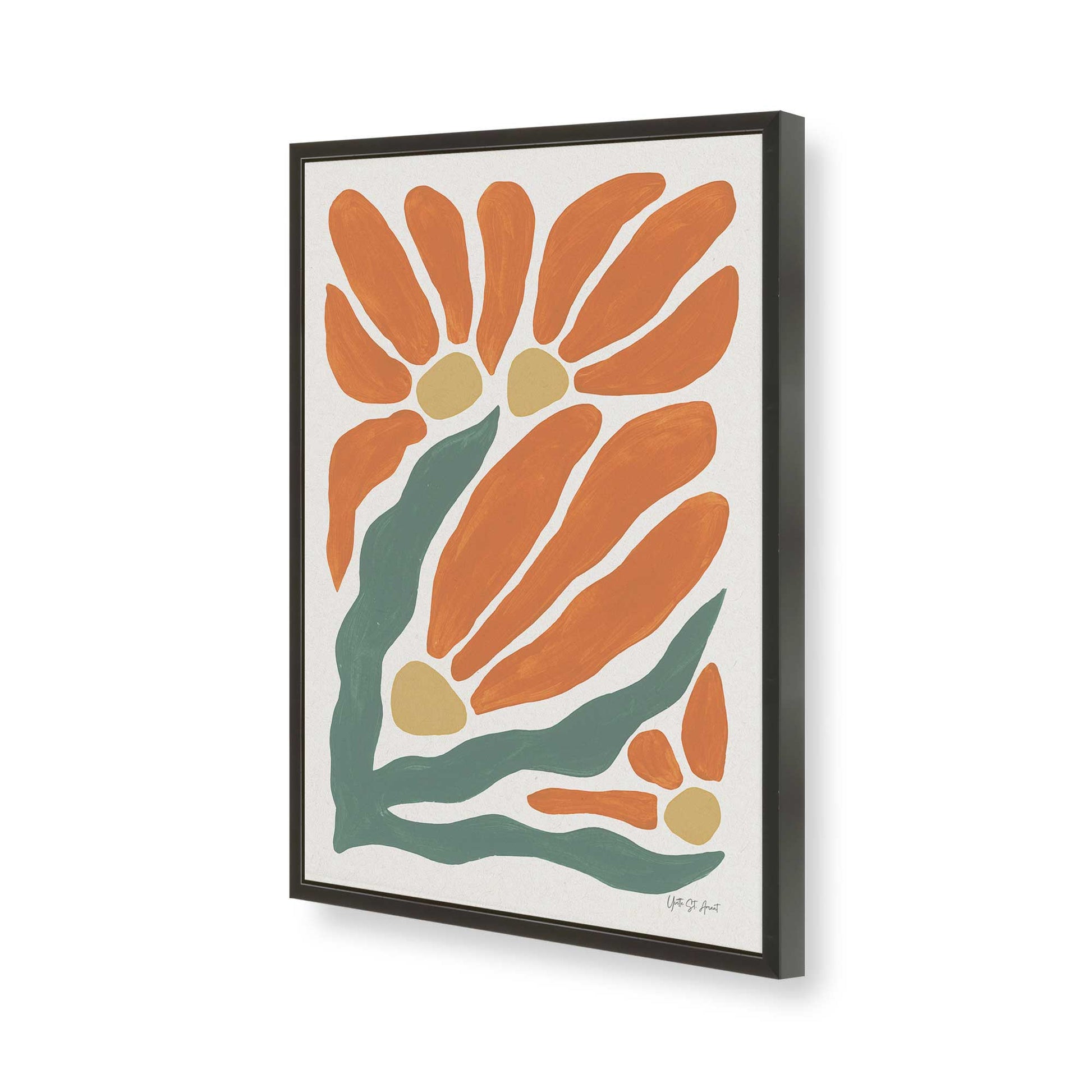 [Color:Satin Black], Picture of art in a Satin Black frame of the corner