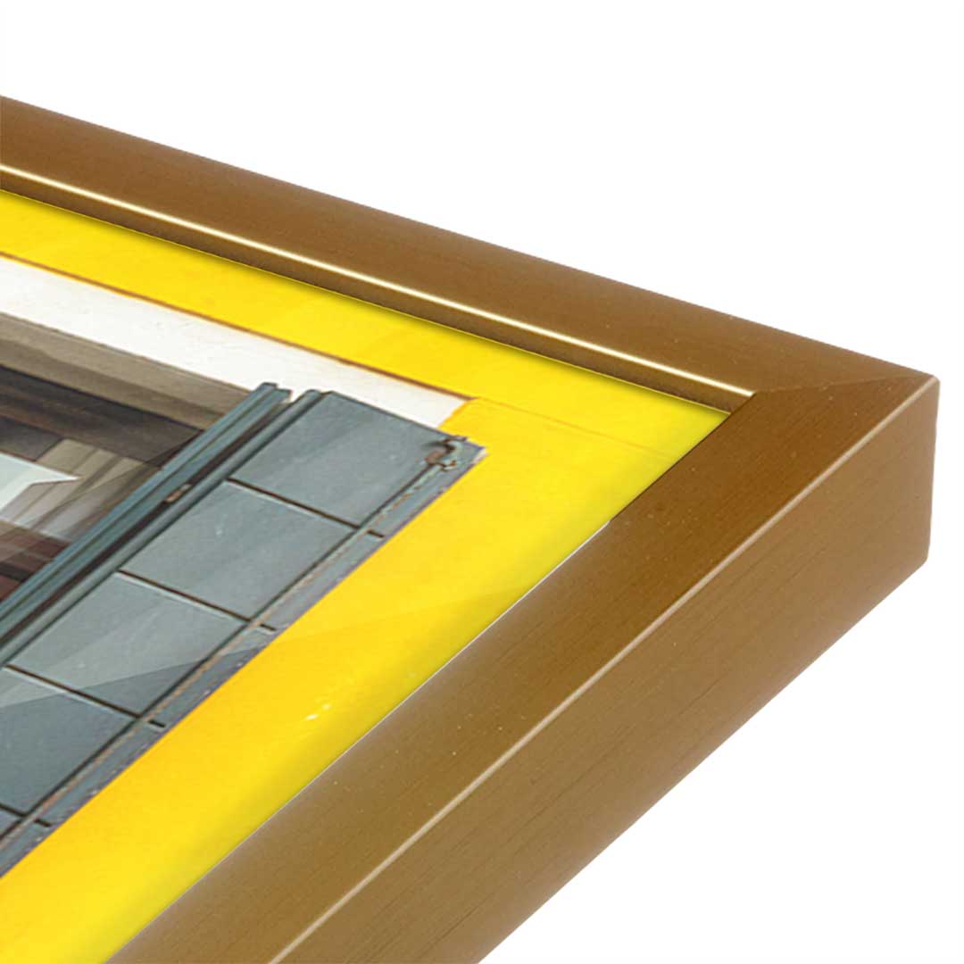 [Color:Polished Gold], Picture of art in a Polished Gold frame at an angle