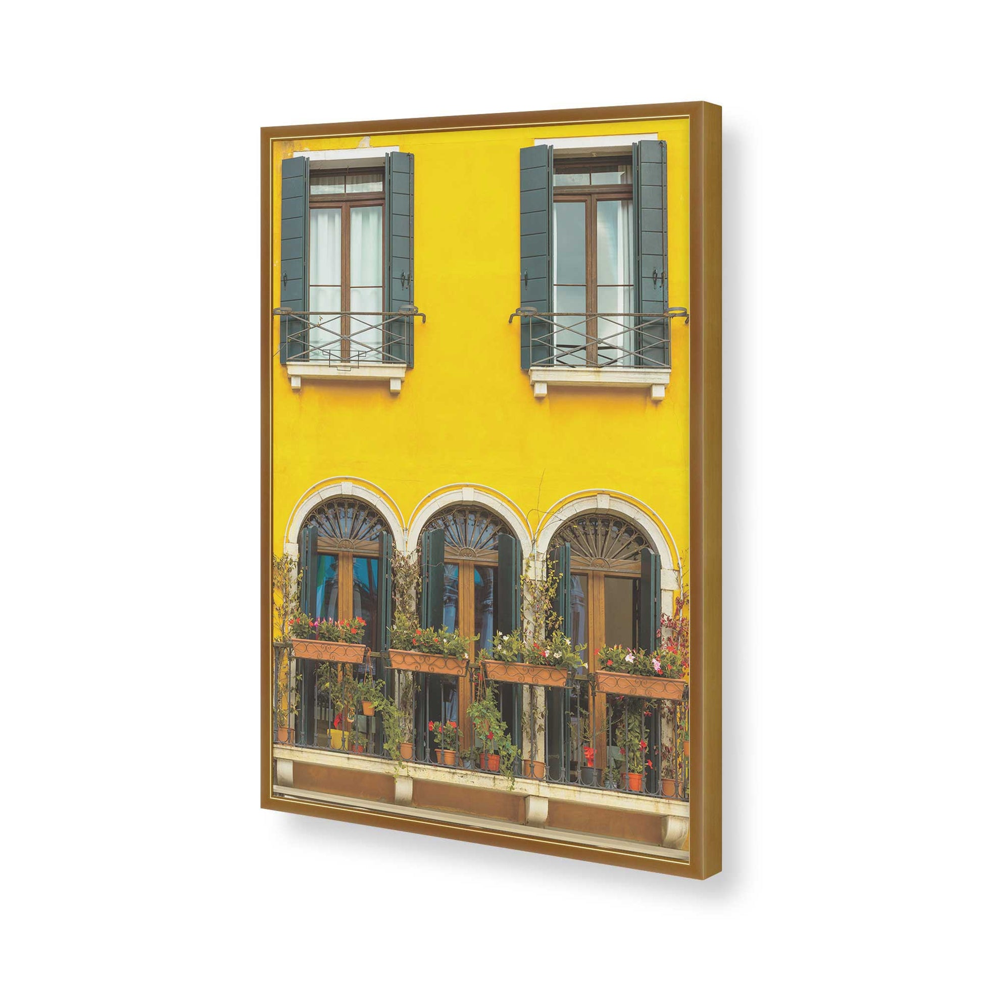 [Color:Polished Gold], Picture of art in a Polished Gold frame of the corner