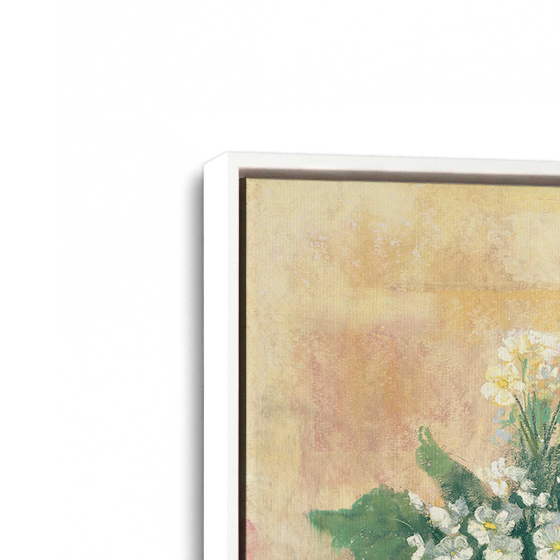 [Color:Opaque White], Picture of art in a White frame at an angle