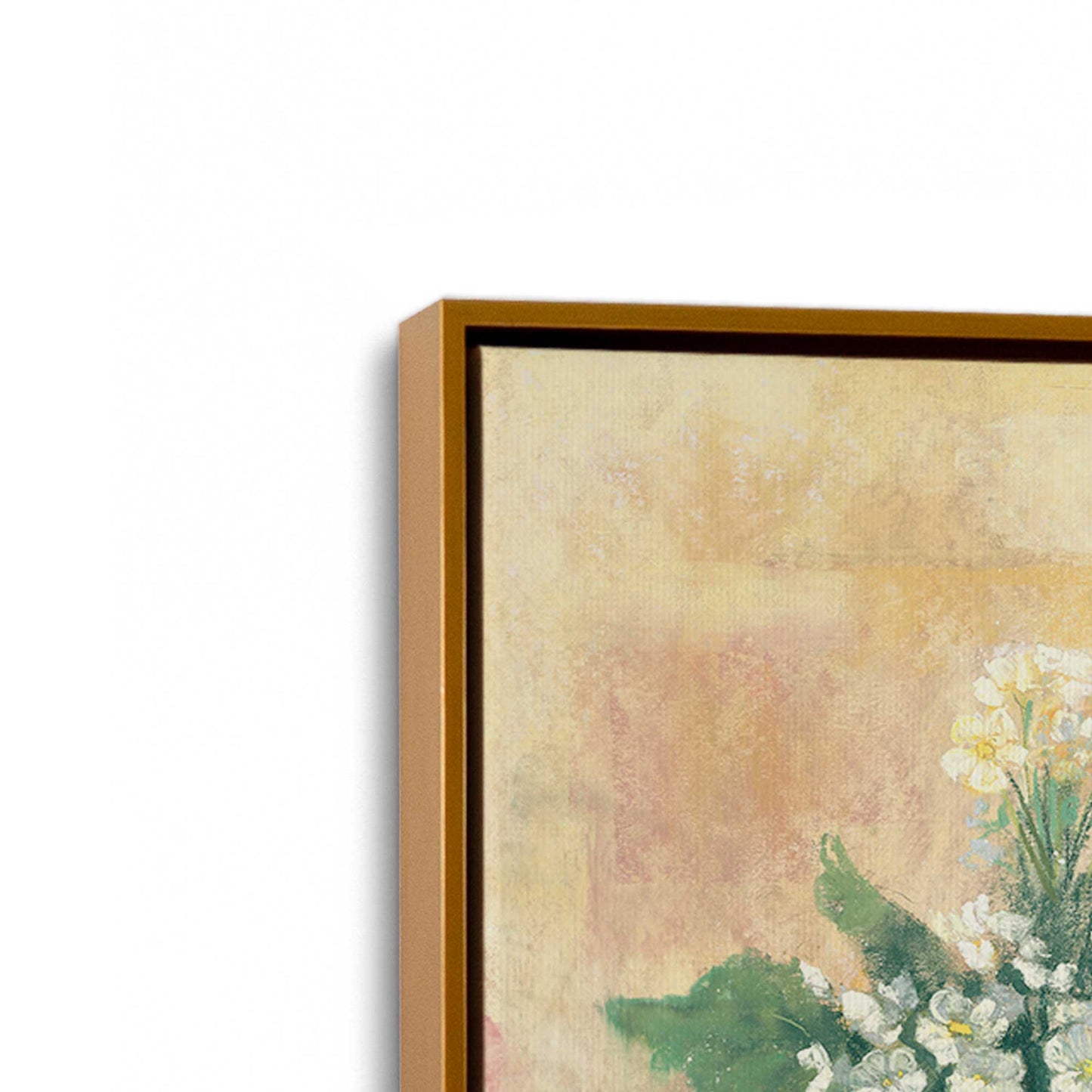 [Color:Polished Gold], Picture of art in a Polished Gold frame at an angle