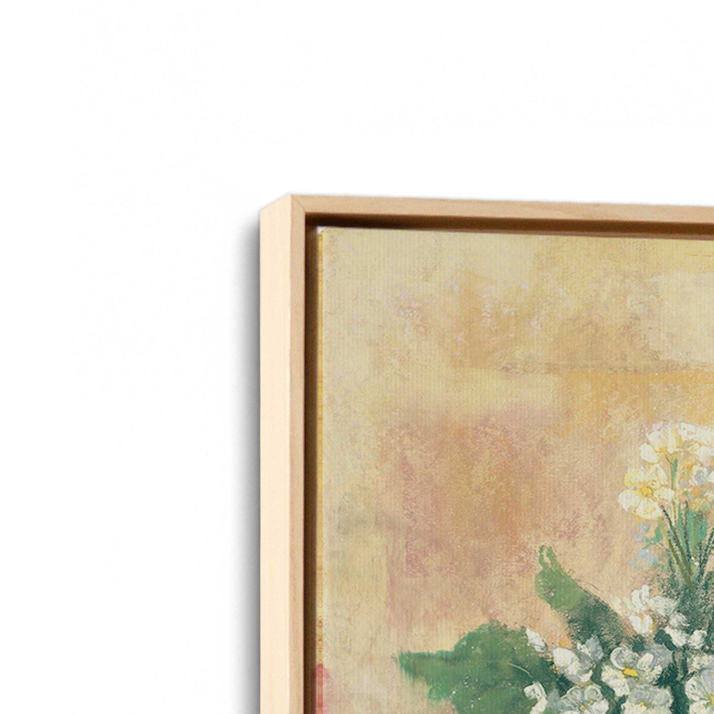 [Color:American Maple], Picture of art in a American Maple frame at an angle