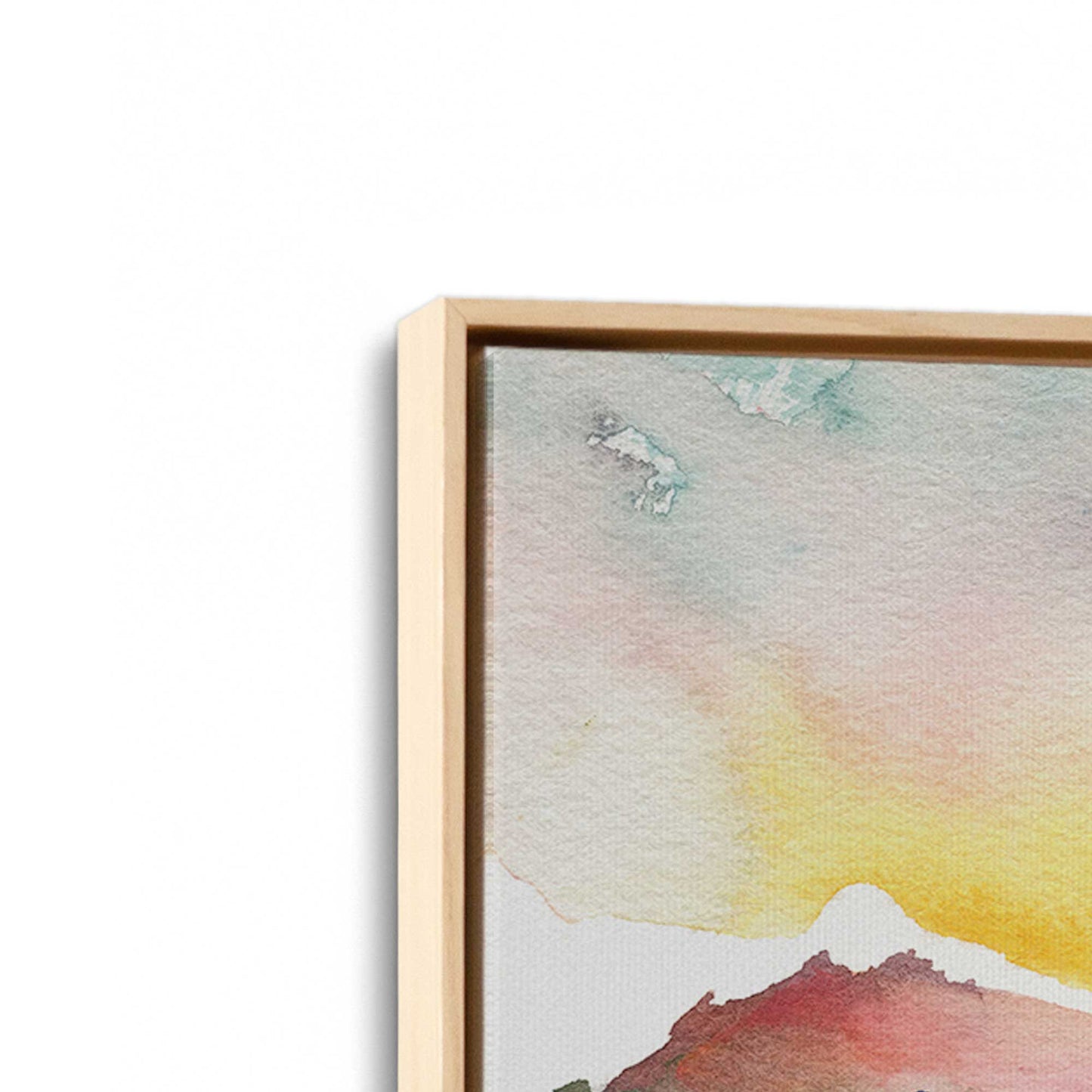 [Color:American Maple], Picture of art in a American Maple frame at an angle
