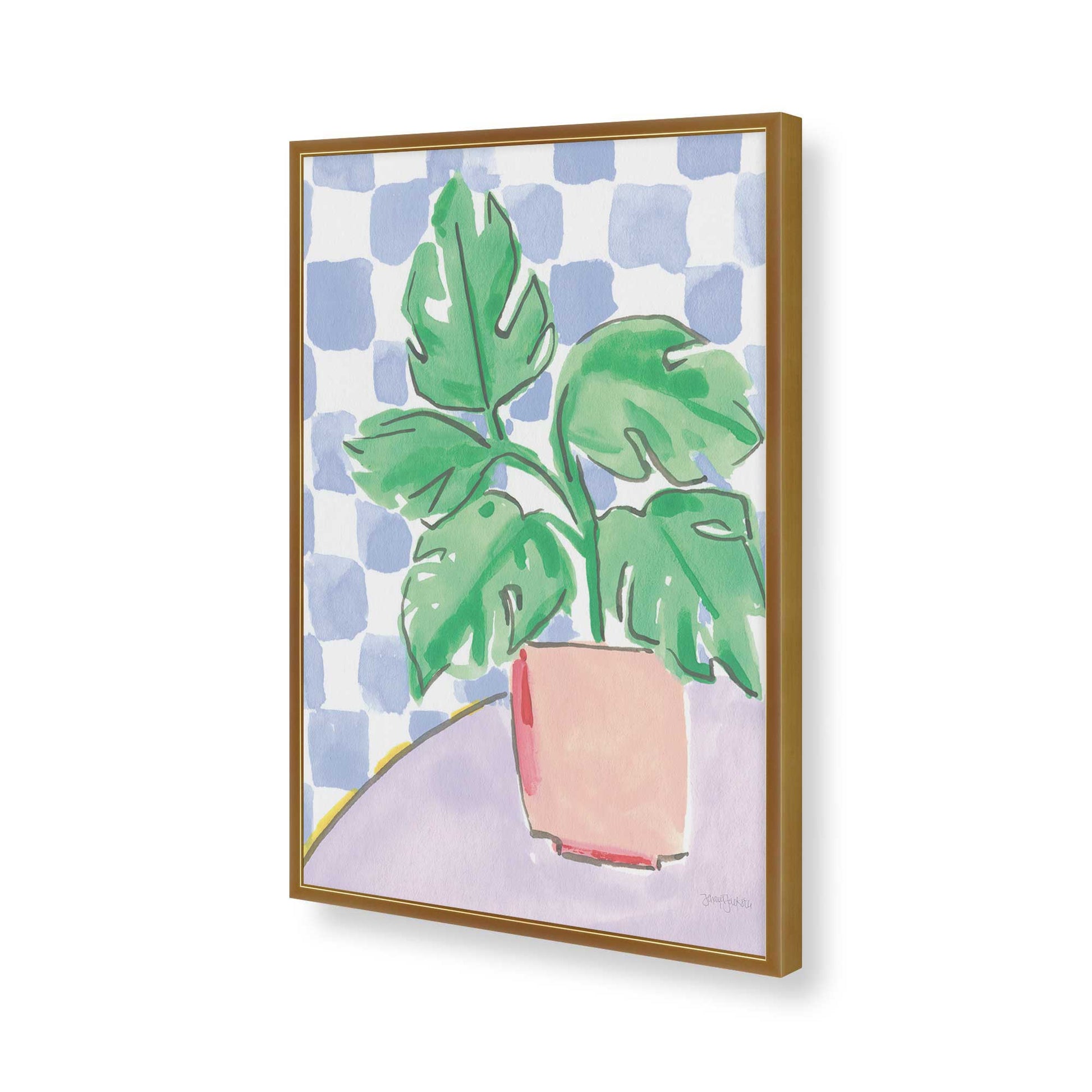[Color:Polished Gold], Picture of art in a Polished Gold frame of the corner
