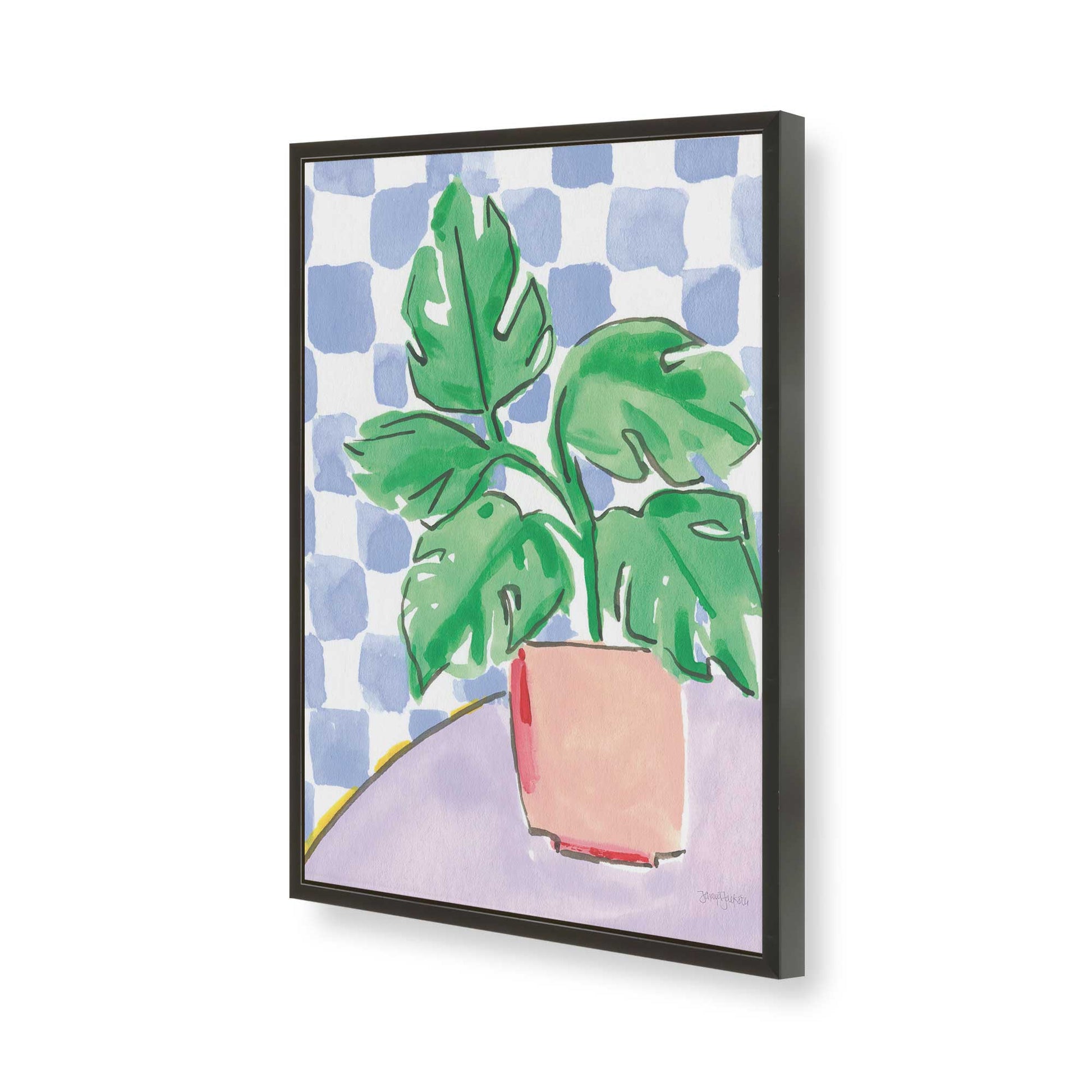 [Color:Satin Black], Picture of art in a Satin Black frame of the corner