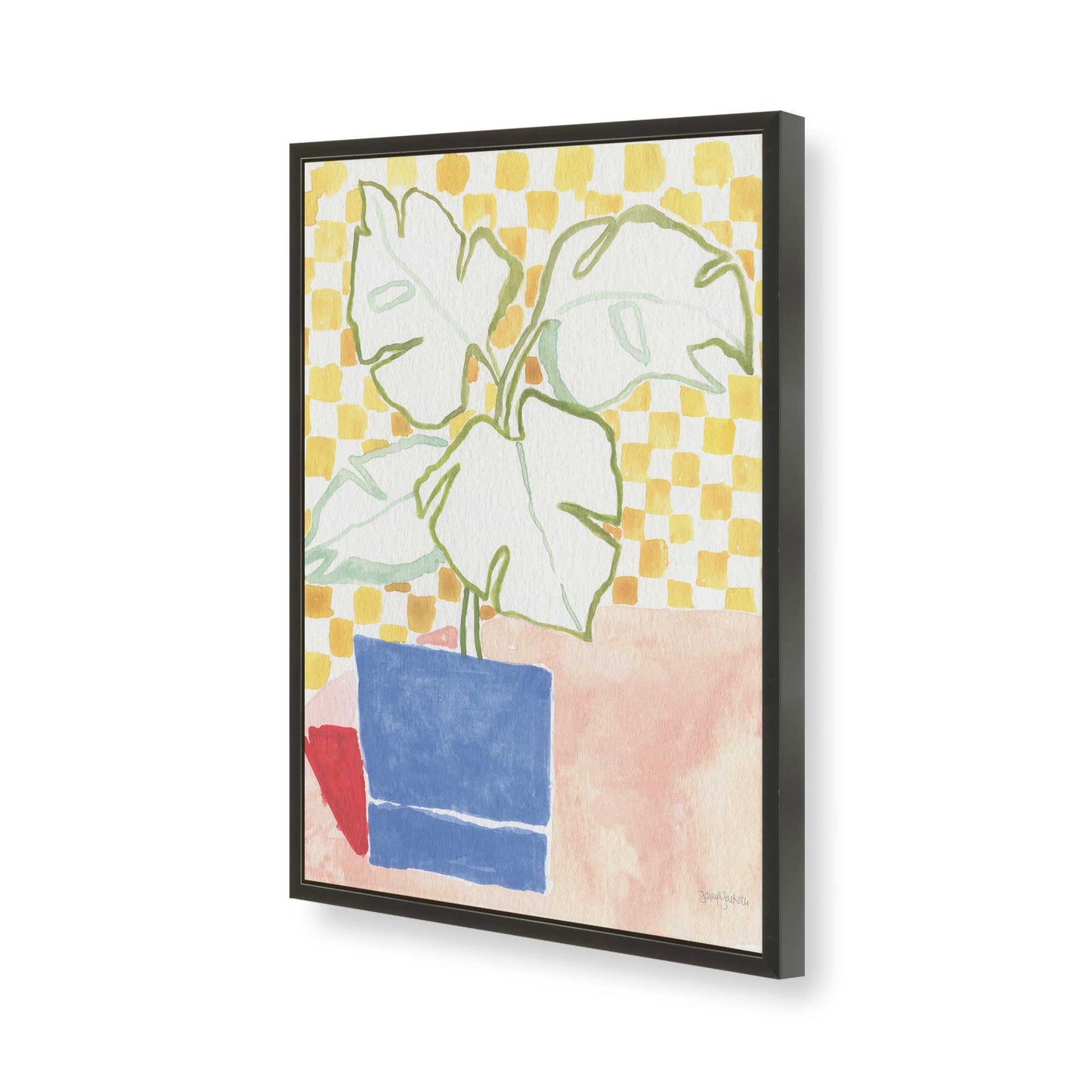 [Color:Satin Black], Picture of art in a Satin Black frame of the corner