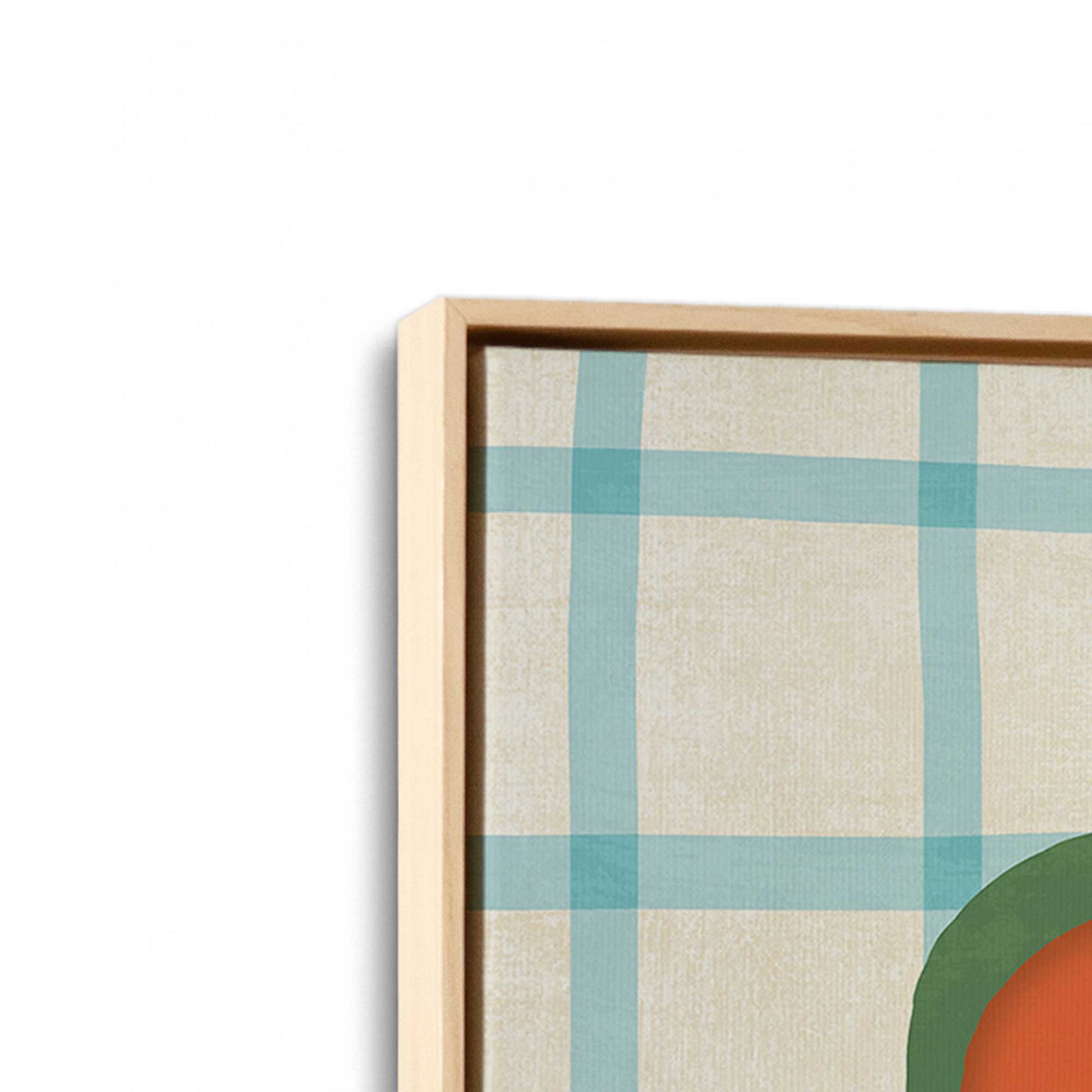 [Color:American Maple], Picture of art in a American Maple frame at an angle
