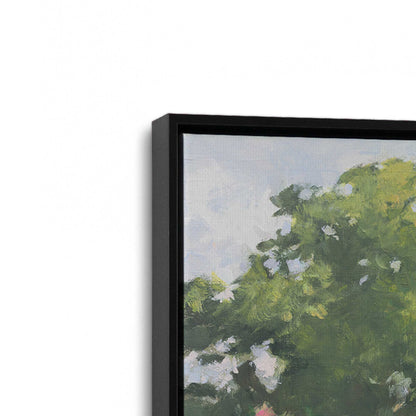 [Color:Satin Black], Picture of art in a Satin Black frame at an angle