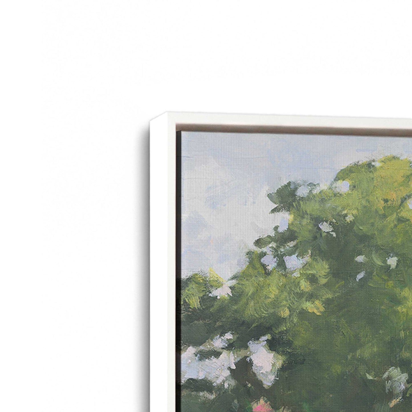 [Color:Opaque White], Picture of art in a White frame at an angle