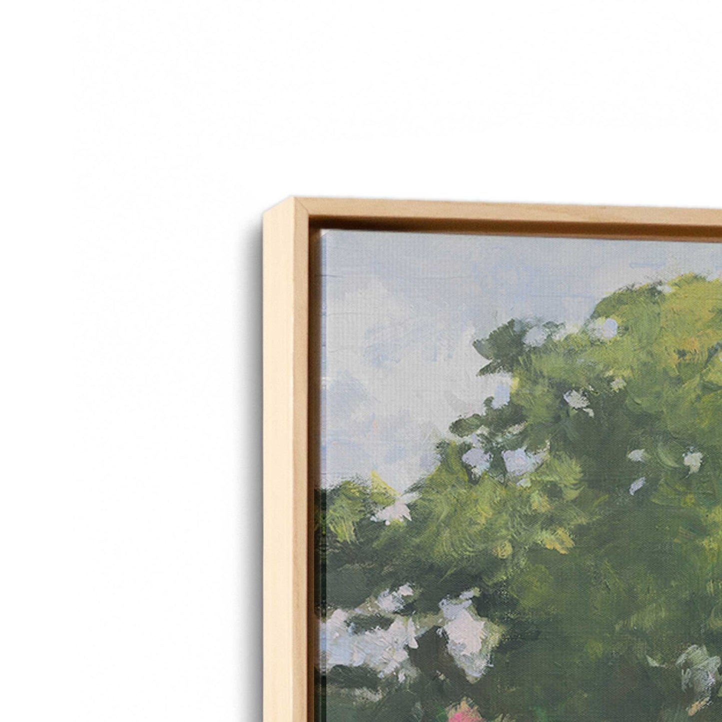 [Color:American Maple], Picture of art in a American Maple frame at an angle