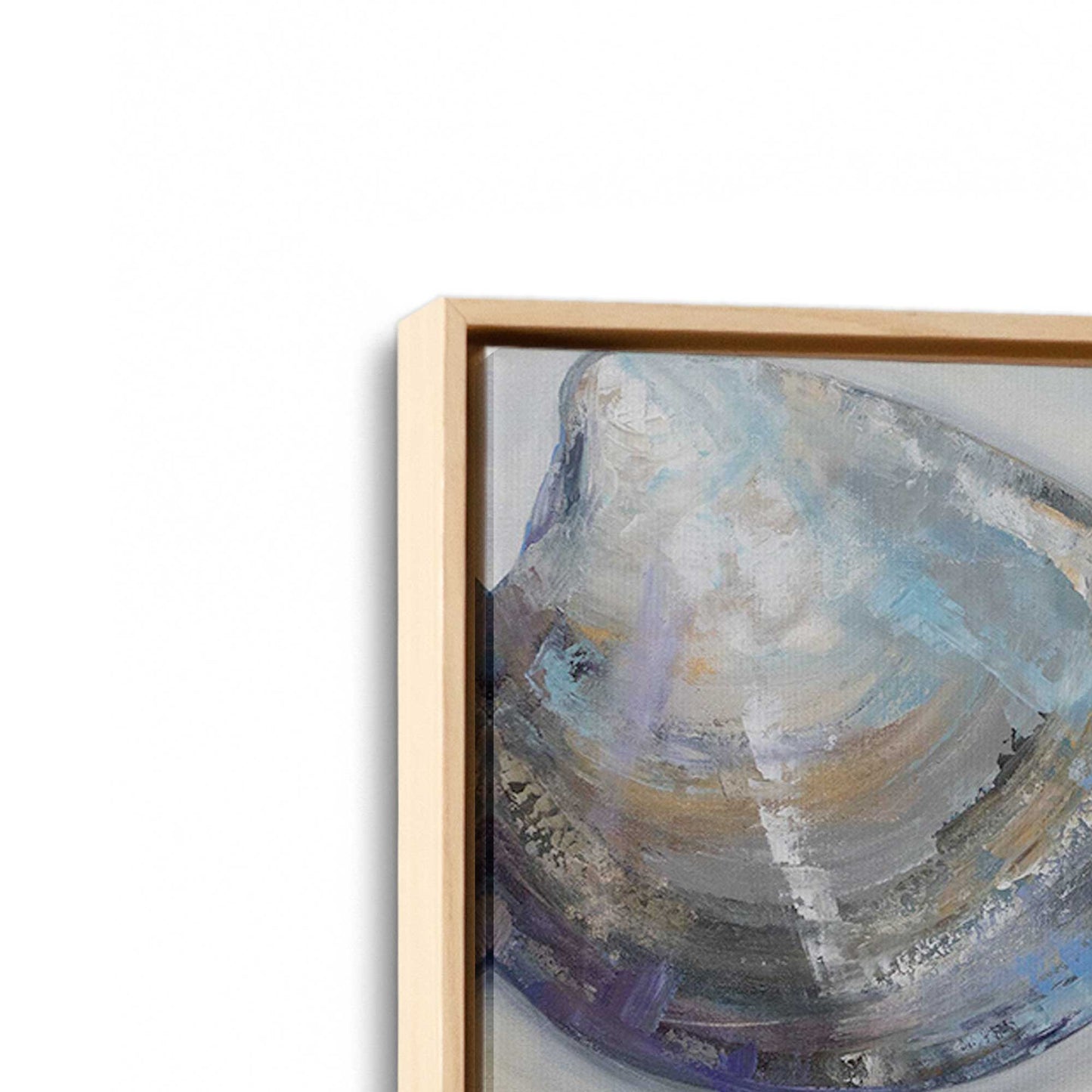 [Color:American Maple], Picture of art in a American Maple frame at an angle