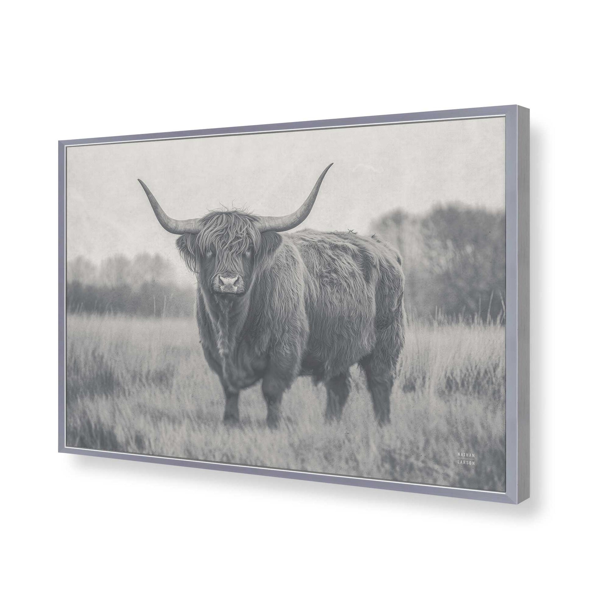 [Color:Polished Chrome], Picture of art in a Polished Chrome frame of the corner