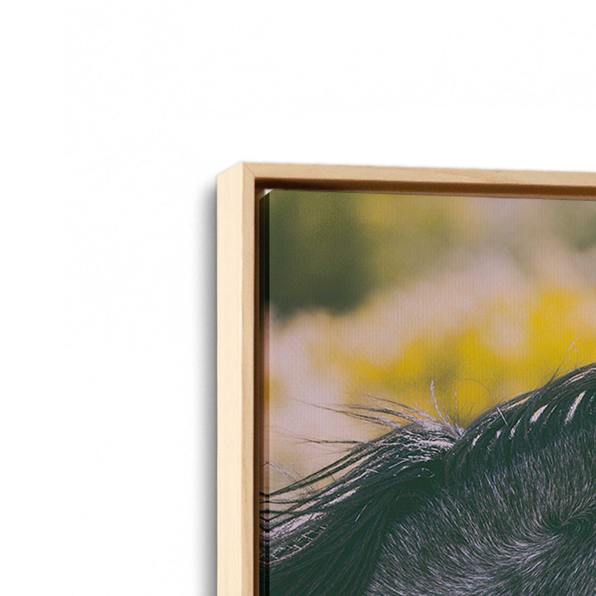 [Color:American Maple], Picture of art in a American Maple frame at an angle